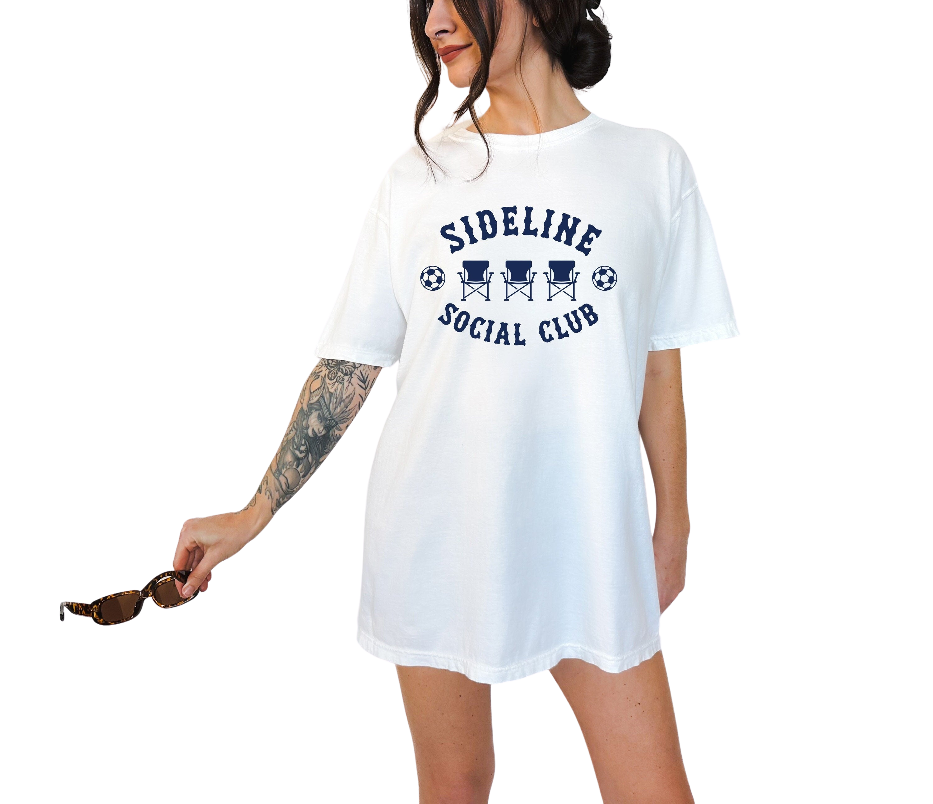 Sideline Social Club Vintage Washed Tee Soccer Mom T Sports Mom Parents of Soccer Mothers Day Gift