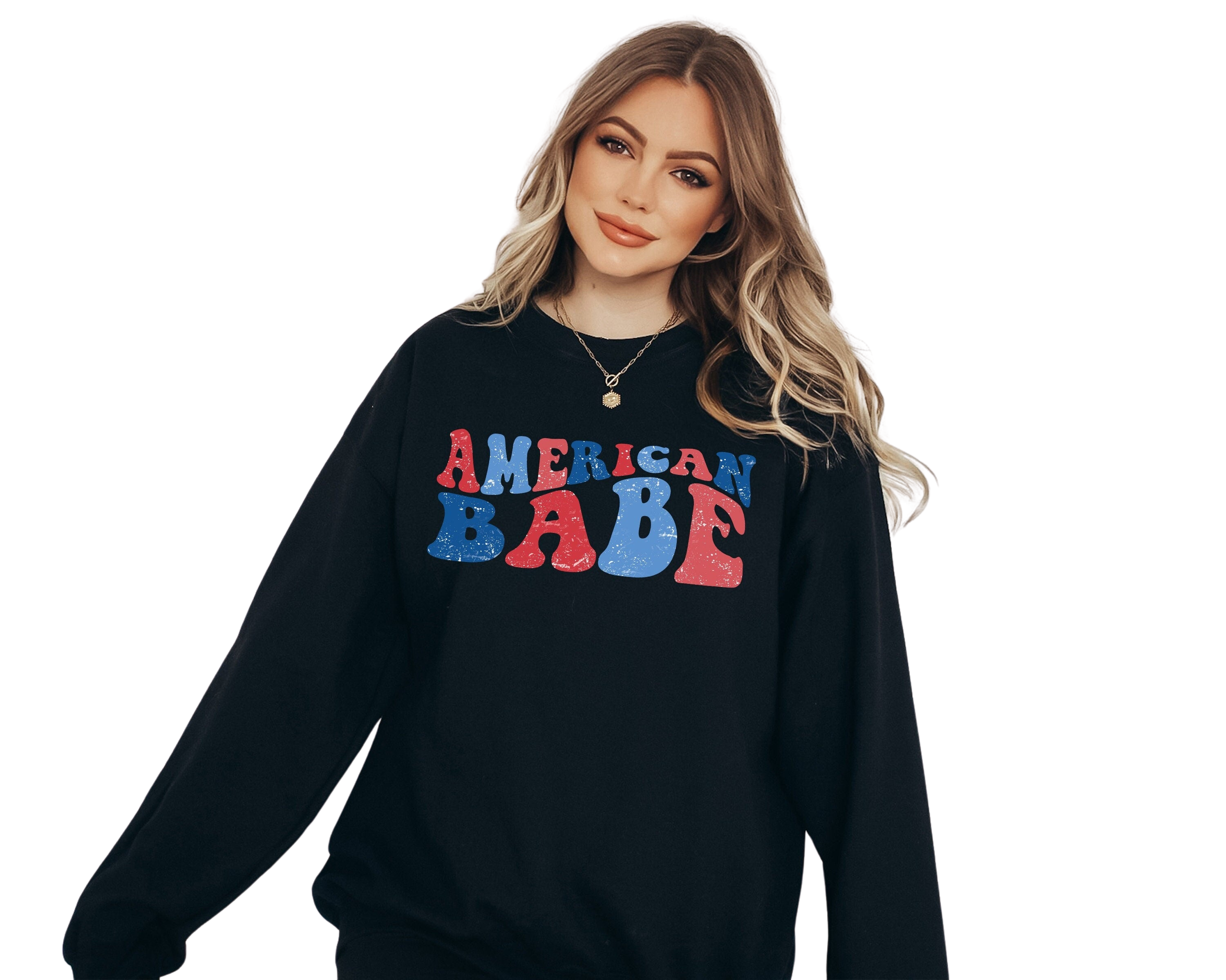 All American Babe Sweatshirt, Fourth of July Sweater, 4th of July Sweater, America Pullover, Womens Sweatshirt, Independence Day, Happy 4th