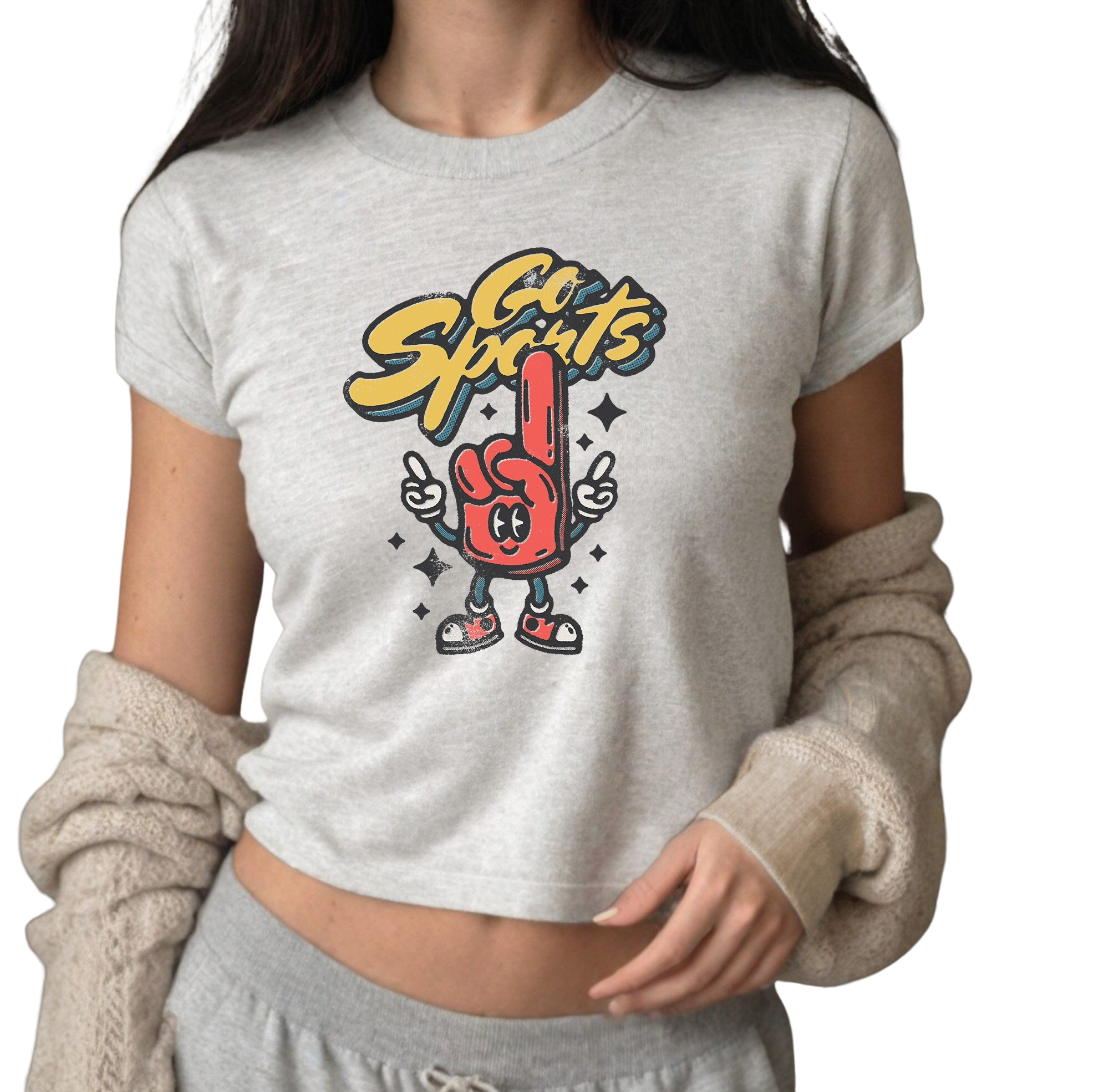 Go Sports Baby Tee Football Fan Graphic T, 90s T Shirt Girly pop y2k baby tee 90s baby tee y2k Crop, Sports Girlfriend, Yay Sports, Go Team