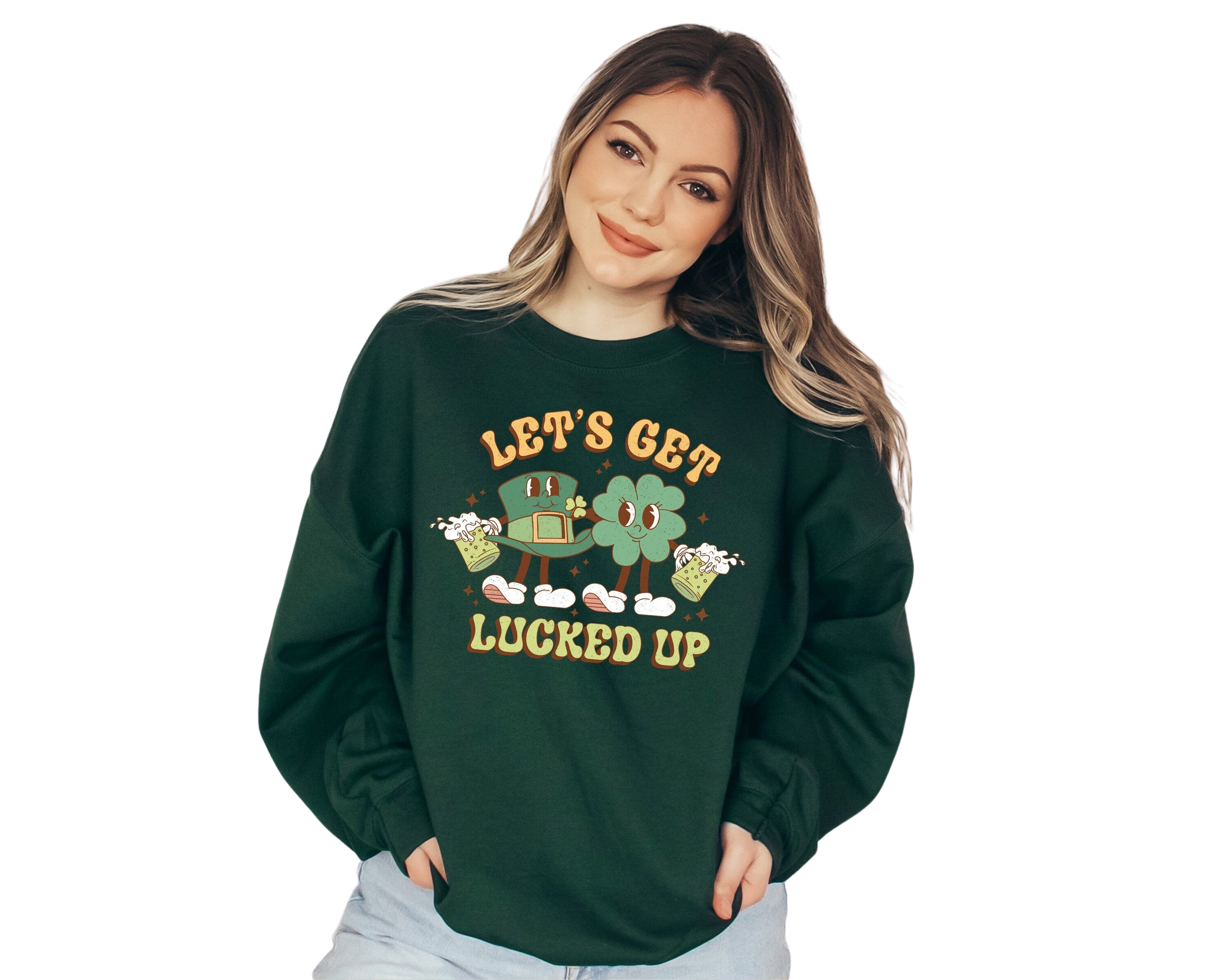 Shamrock Sweatshirt, Lets Get Lucked Up Sweater, St Patricks Day Sweatshirt, Lucky Pullover, St.