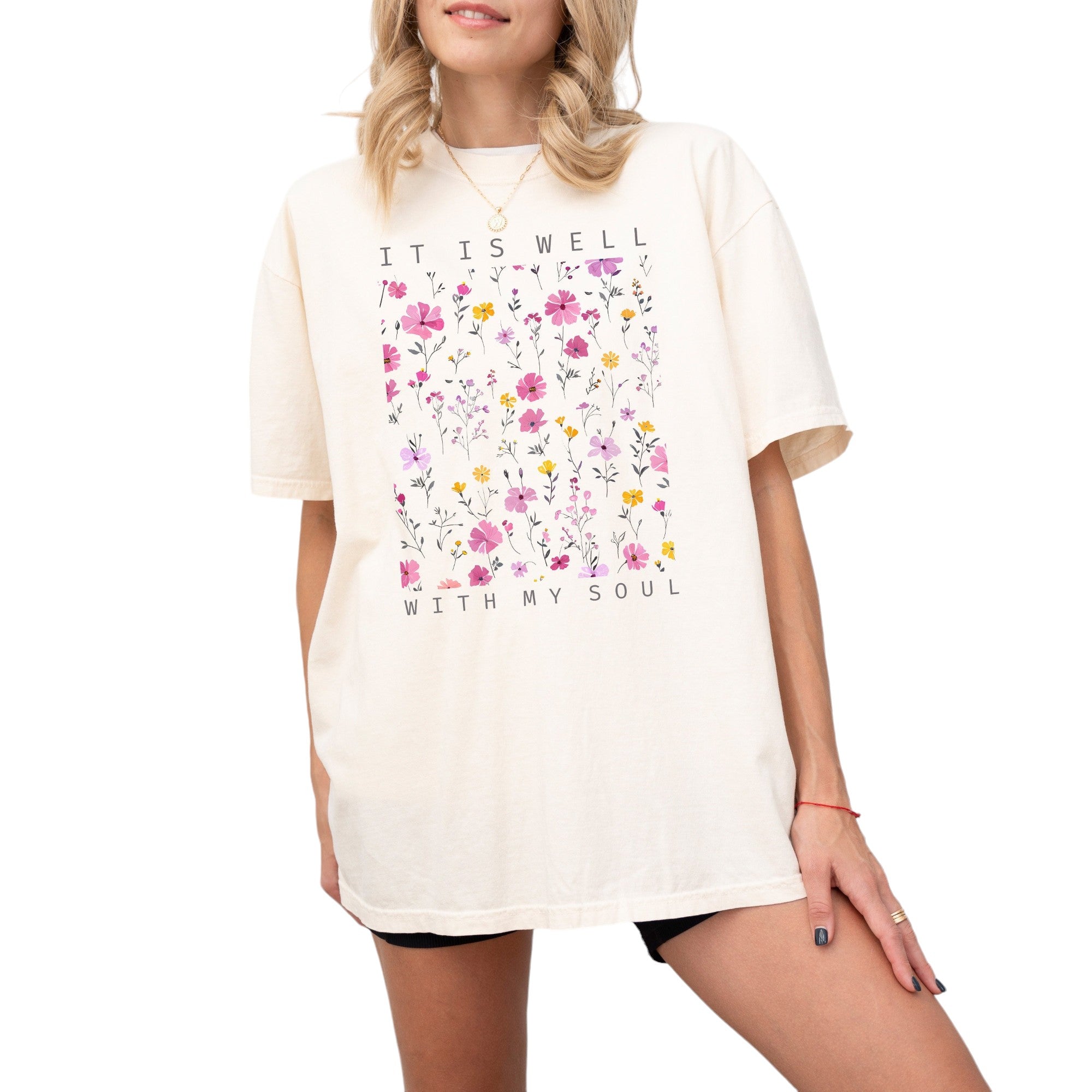 It Is Well With My Soul Vintage Washed Tee, Faith, Mental Health Shirt, Positivity Shirt, Inspirational Shirt, Graphic T