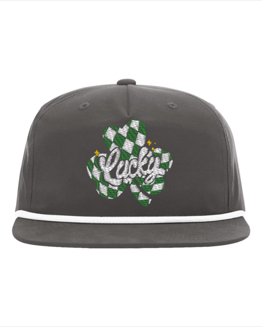 St Pattys Day Embroidered Rope Hat, Lucky St patricks day hat, Snapback adjustable hat, Mens and Womens