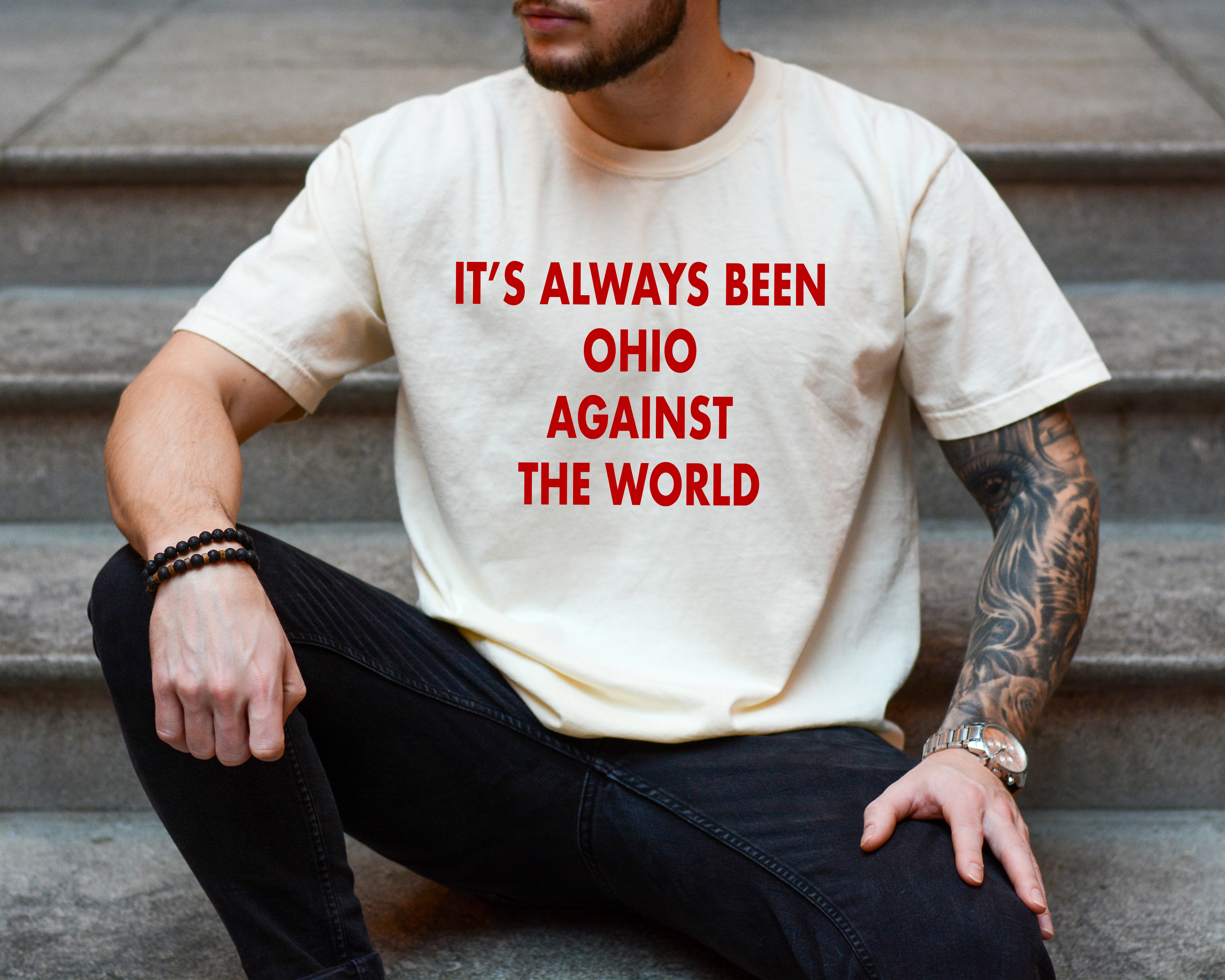 Vintage Washed, It's Always Been Ohio Against The World Tee