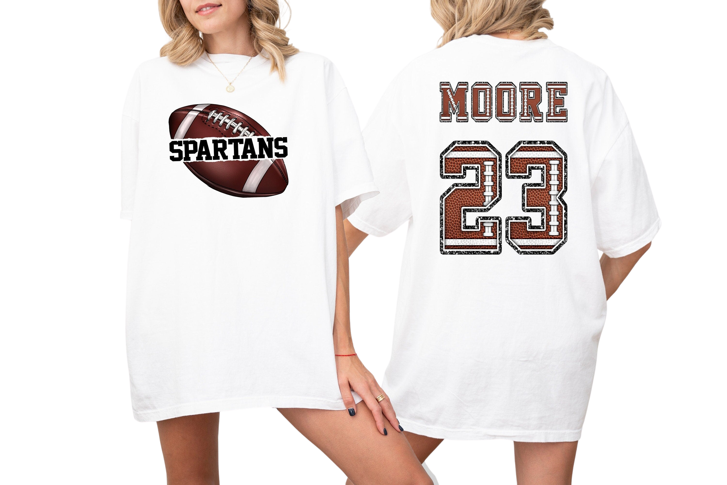 Custom Vintage Washed Tee, Two-sided Football Tshirt With Custom Team Number And Name Sports Shirt