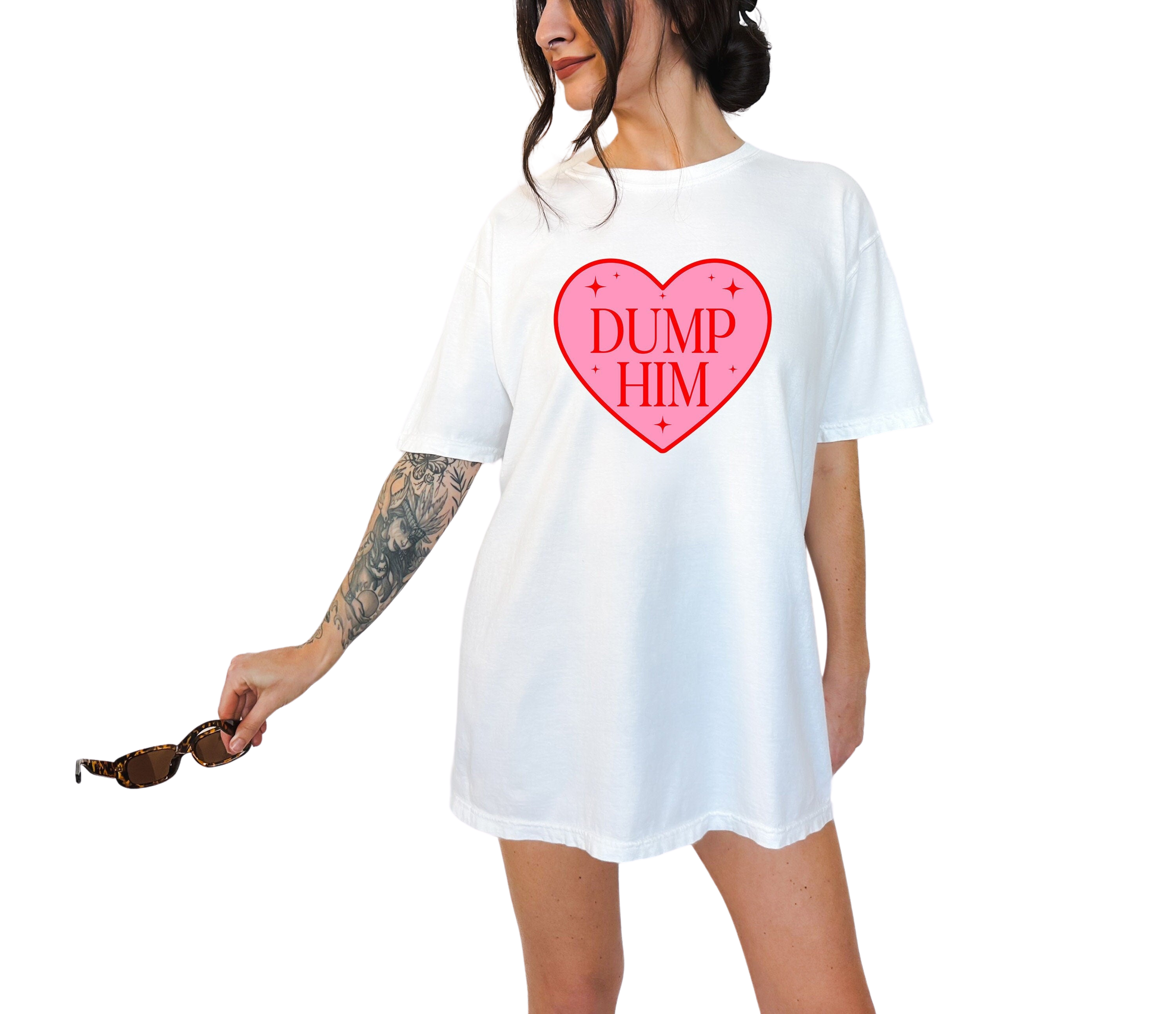 Retro Valentines Day Vintage Washed Shirt, Dump Him Shirt, Vintage Galentines Day T Shirt, Love