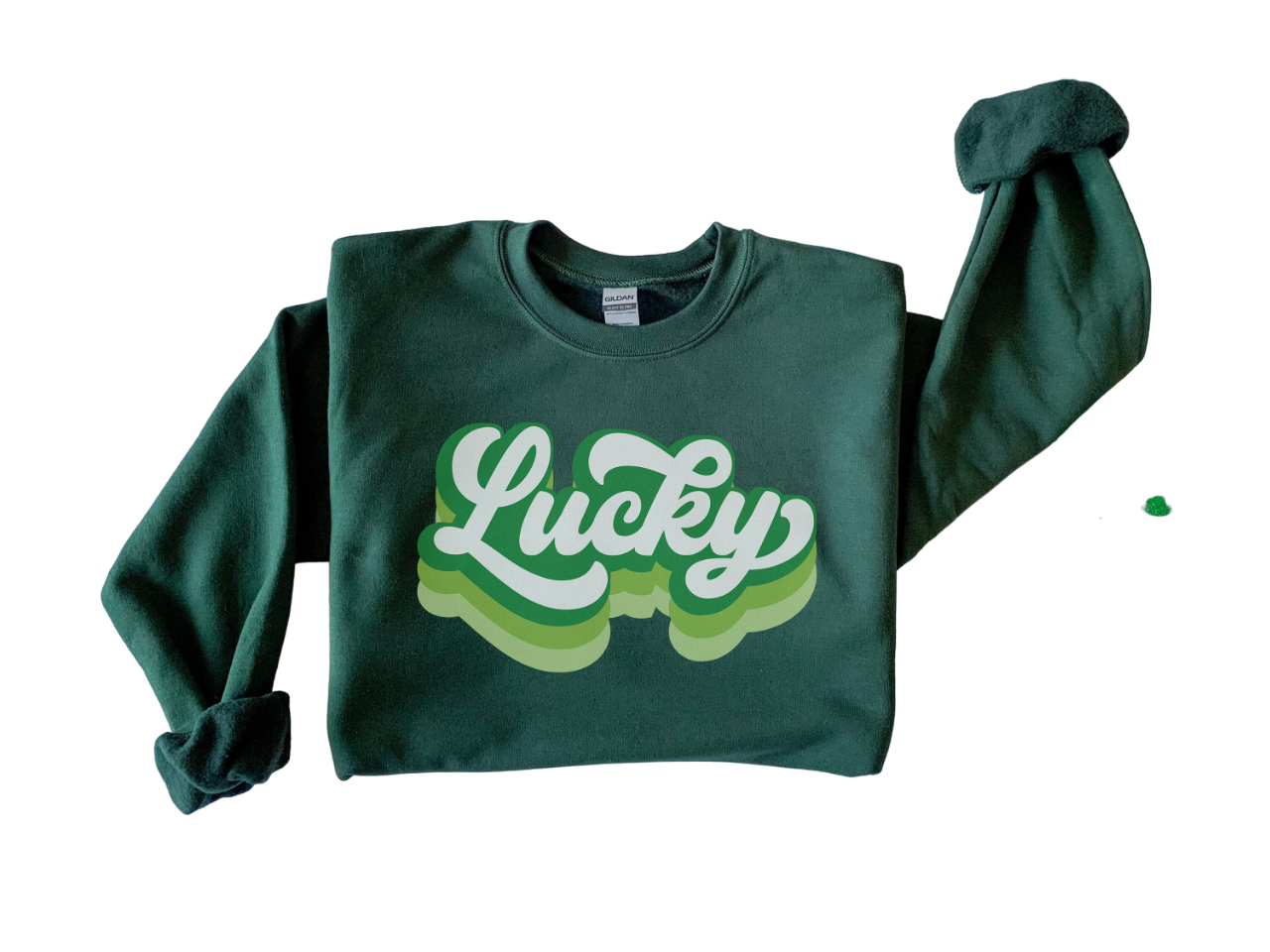 Lucky Retro Sweatshirt, Lucky Clover Sweater, St Patricks Day Sweatshirt, Lucky Pullover, Womens