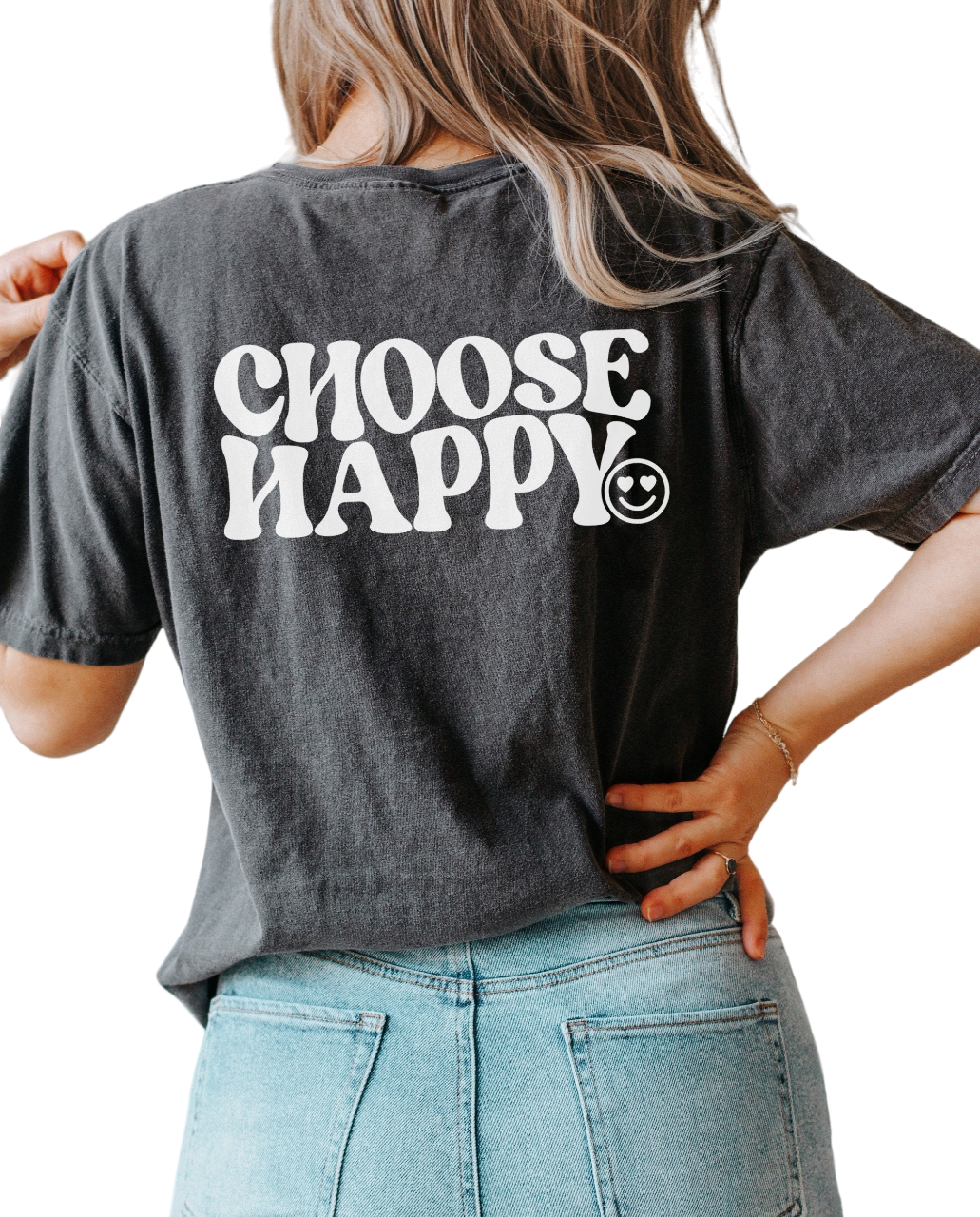 Vintage Washed Tee, Choose Happy Shirt, Happy Shirt, Quote Shirt, Womens Oversized Shirt, Oversized