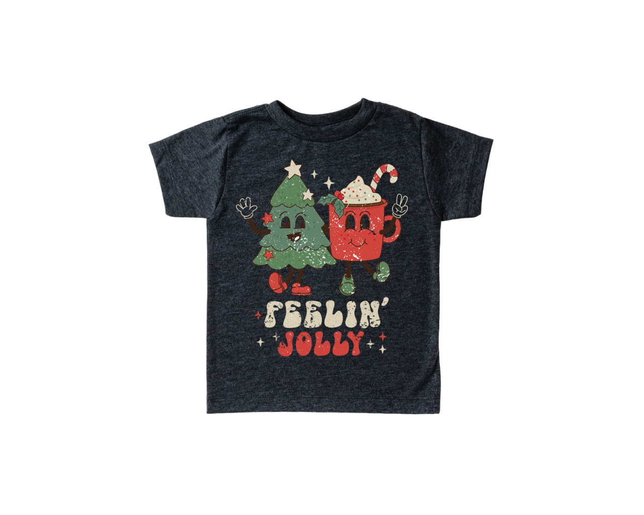 Feeling Jolly Toddler Tee, Christmas Season Shirt, Cute Holiday Girls Shirt, Toddler Youth Santa