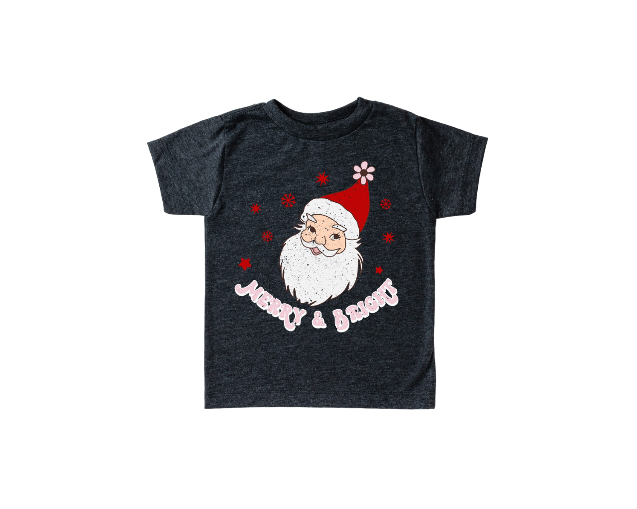 Merry and Bright Toddler Tee, Christmas Season Shirt, Cute Holiday Girls Shirt, Toddler Youth Santa