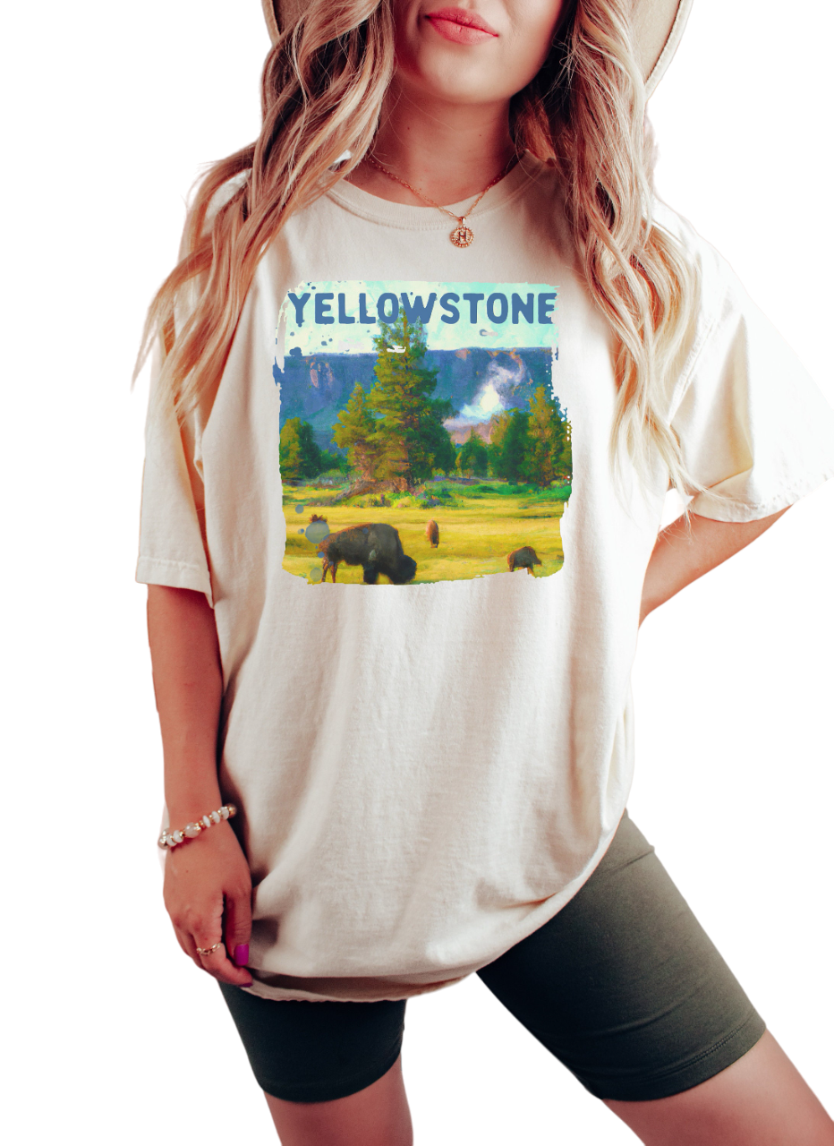 Yellowstone National Park Shirt, Retro Western Vintage Washed Shirt, Vintage Shirt, Oversized