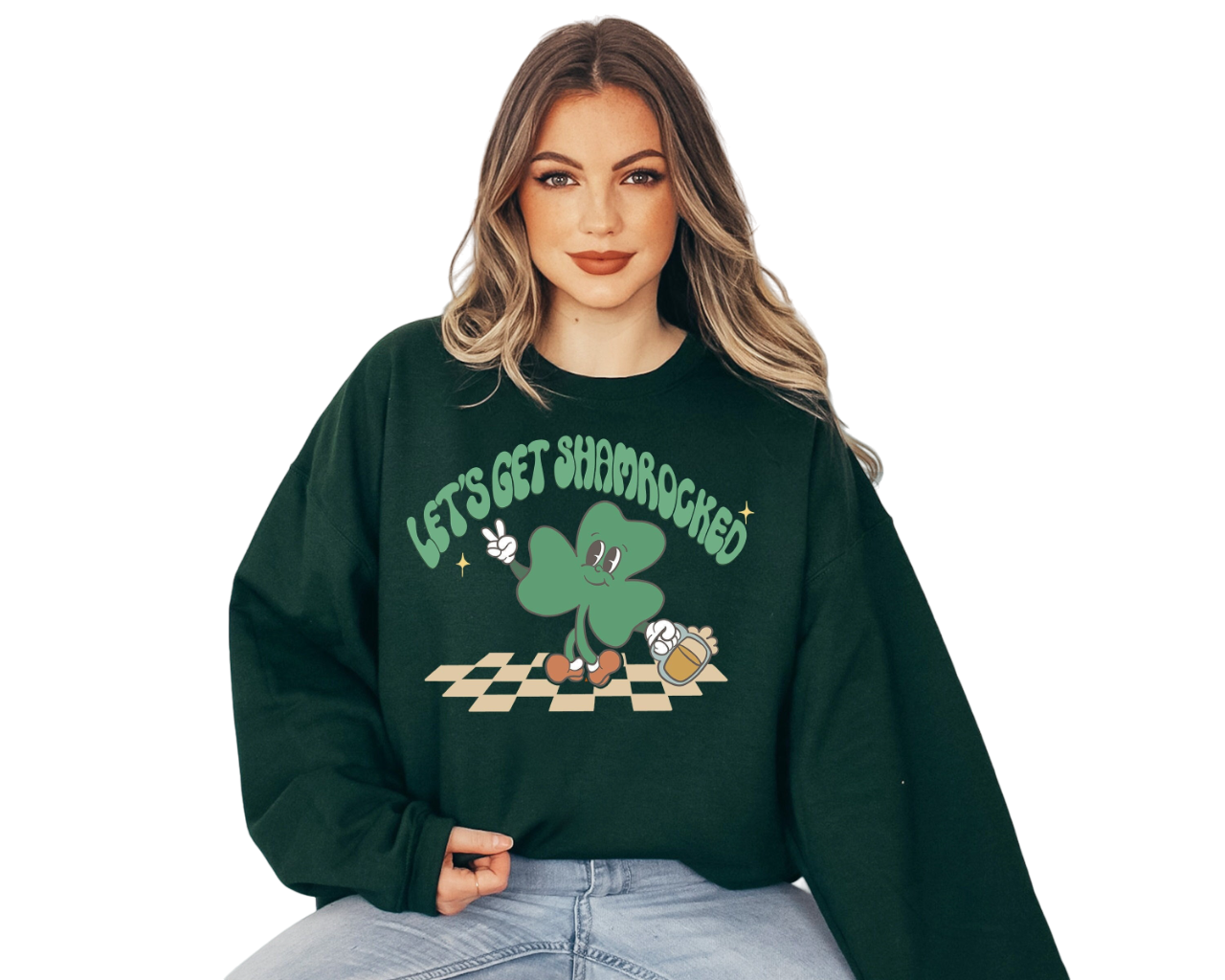 Lets Get Shamed Sweatshirt, Lucky Clover Sweater, St Patricks Day Sweatshirt, Lucky Pullover, Womens