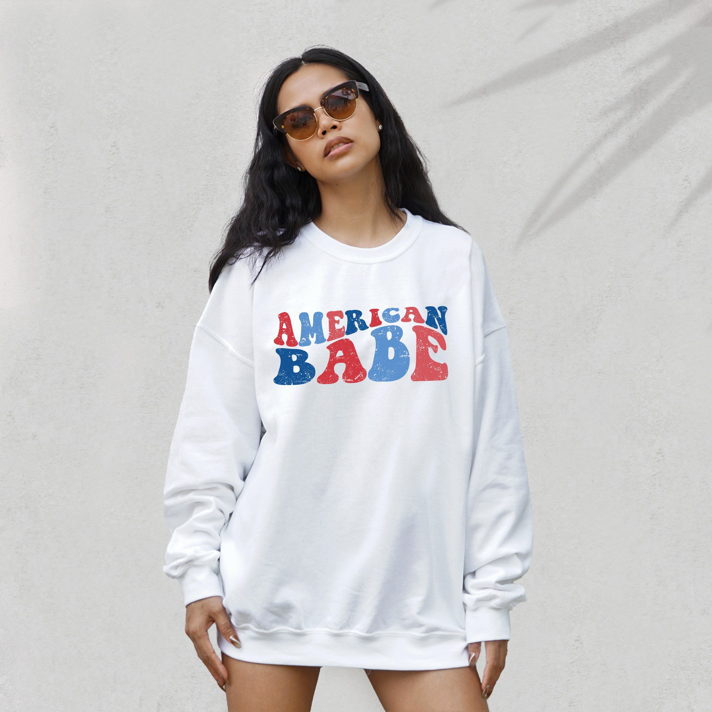 All American Babe Sweatshirt, Fourth of July Sweater, 4th of July Sweater, America Pullover, Womens Sweatshirt, Independence Day, Happy 4th