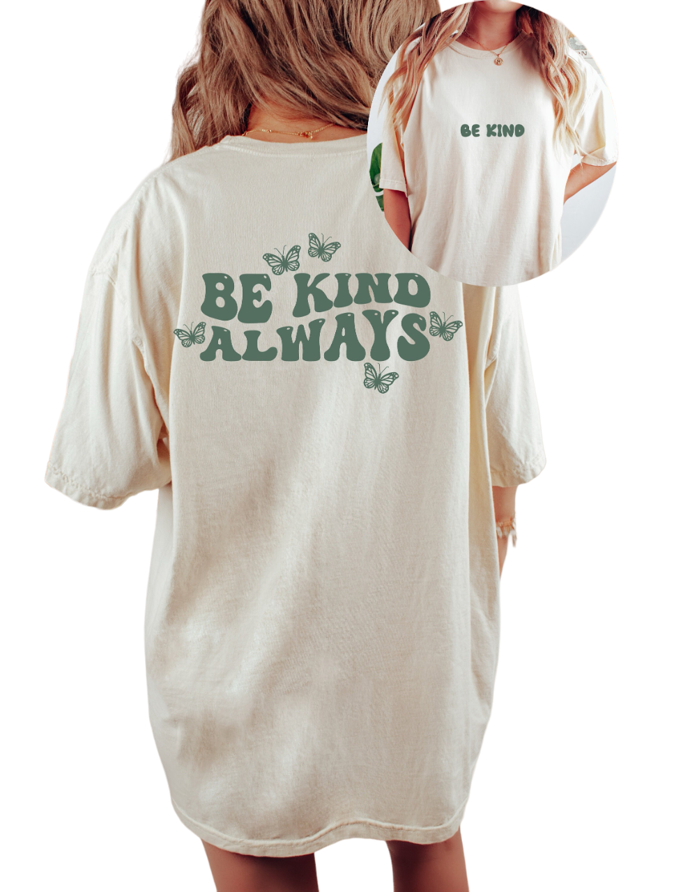 Vintage Washed Tee, Choose Happy Shirt, Be Kind Always, Quote Shirt, Womens Oversized Shirt,