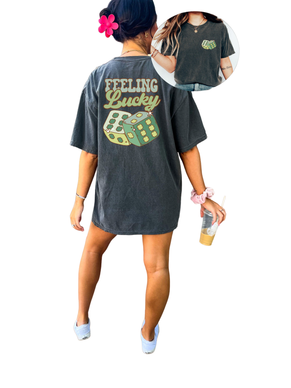 Retro St Patty's Day Vintage Washed Shirt, Feeling Lucky Shirt, Vintage St Patricks Day Shirt, Day