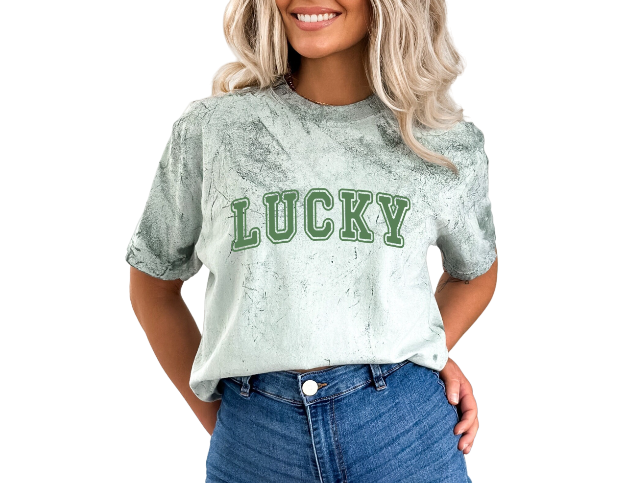 Retro St Patty's Day Tie Dye Vintage Washed Shirt, Lucky Shamrock Shirt, Vintage St Patricks Day