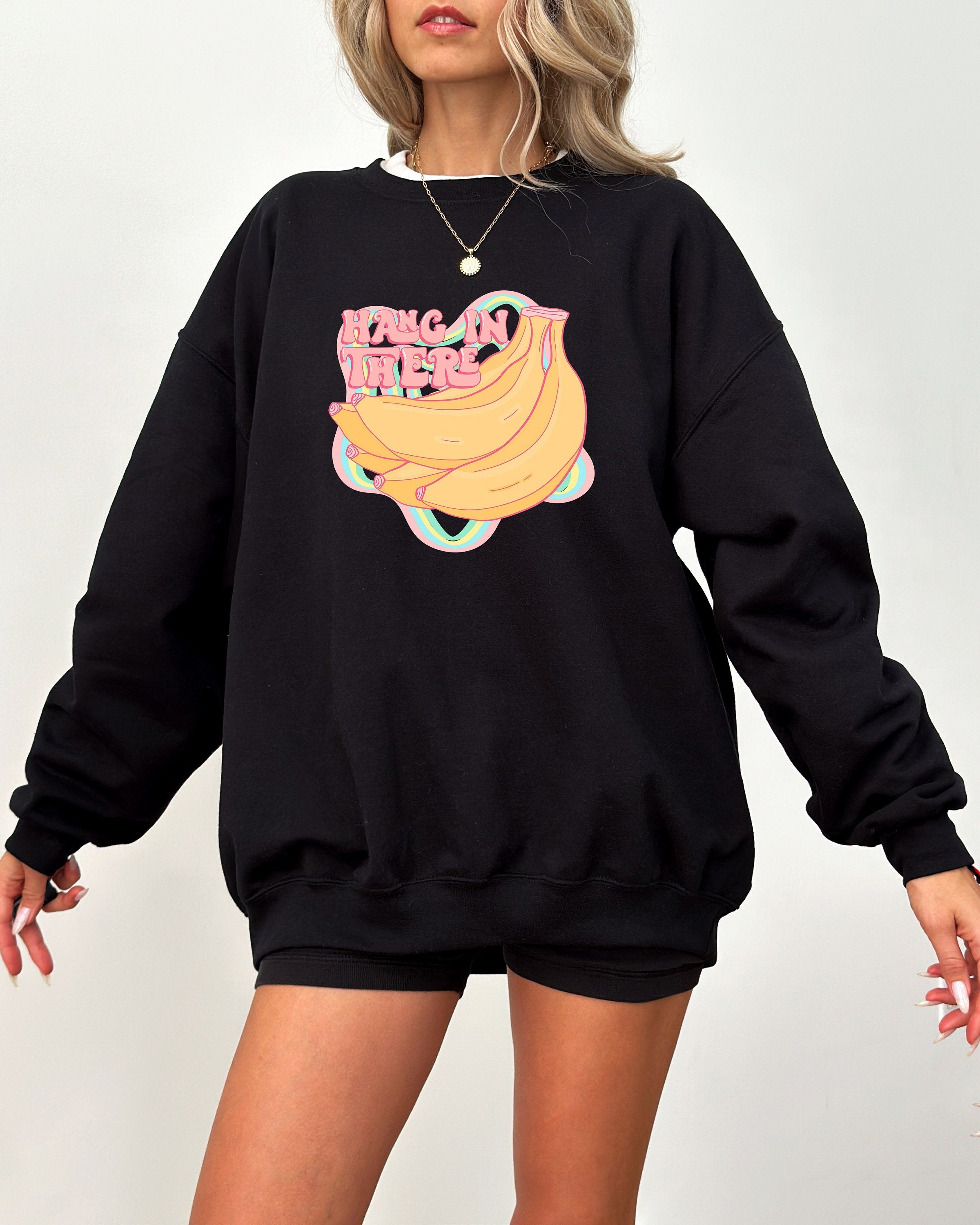 Retro Positivity Crew Neck, Hang In There Positive Vibes Sweat Shirt, Cute Mental Health Crew, Mental Health Matters T,