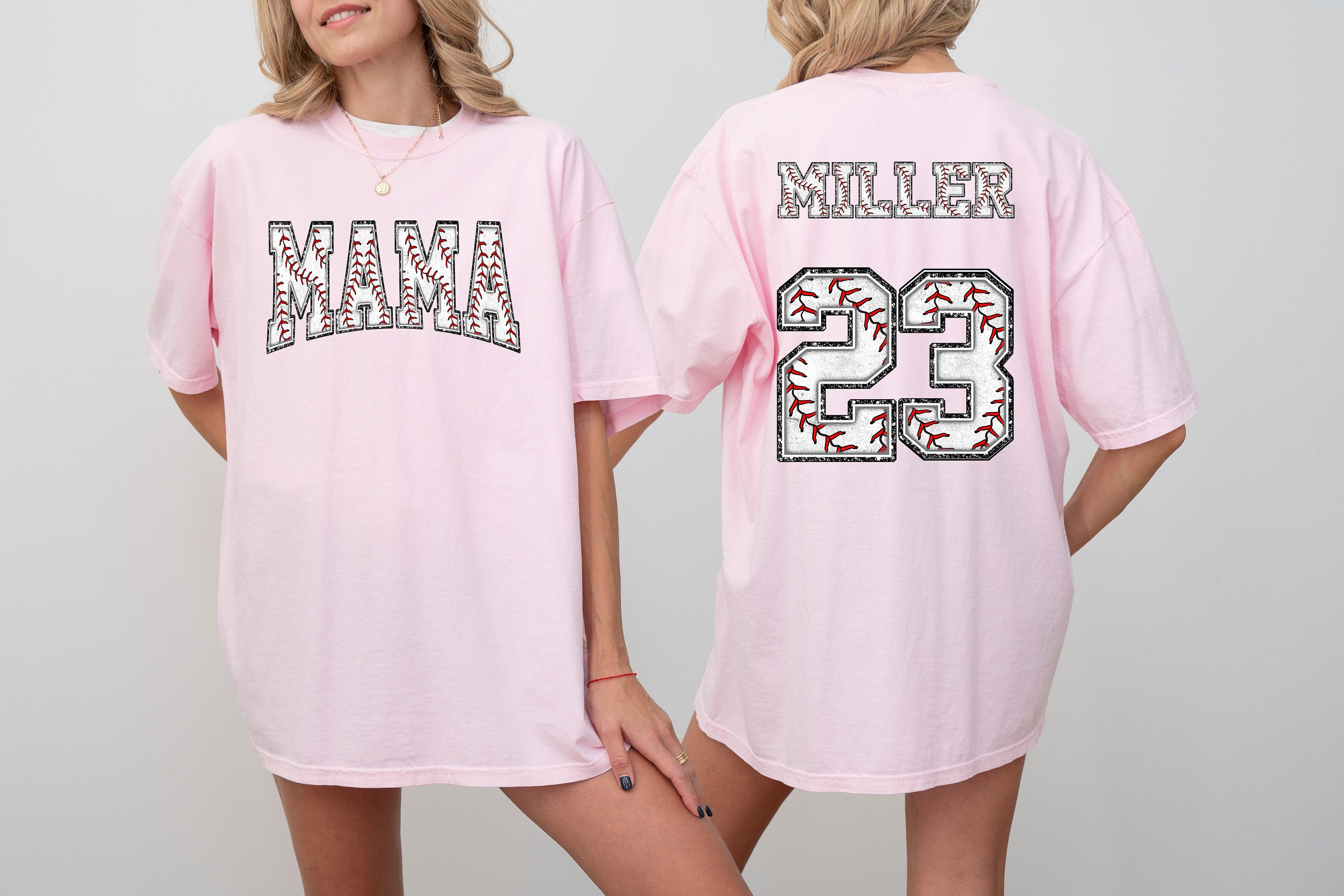 Custom Comfort Colors Tee, Two-sided Baseball Tshirt With Custom Number And Name, Sports Shirt, Baseball Mom Tee, Personalized Baseball Gift