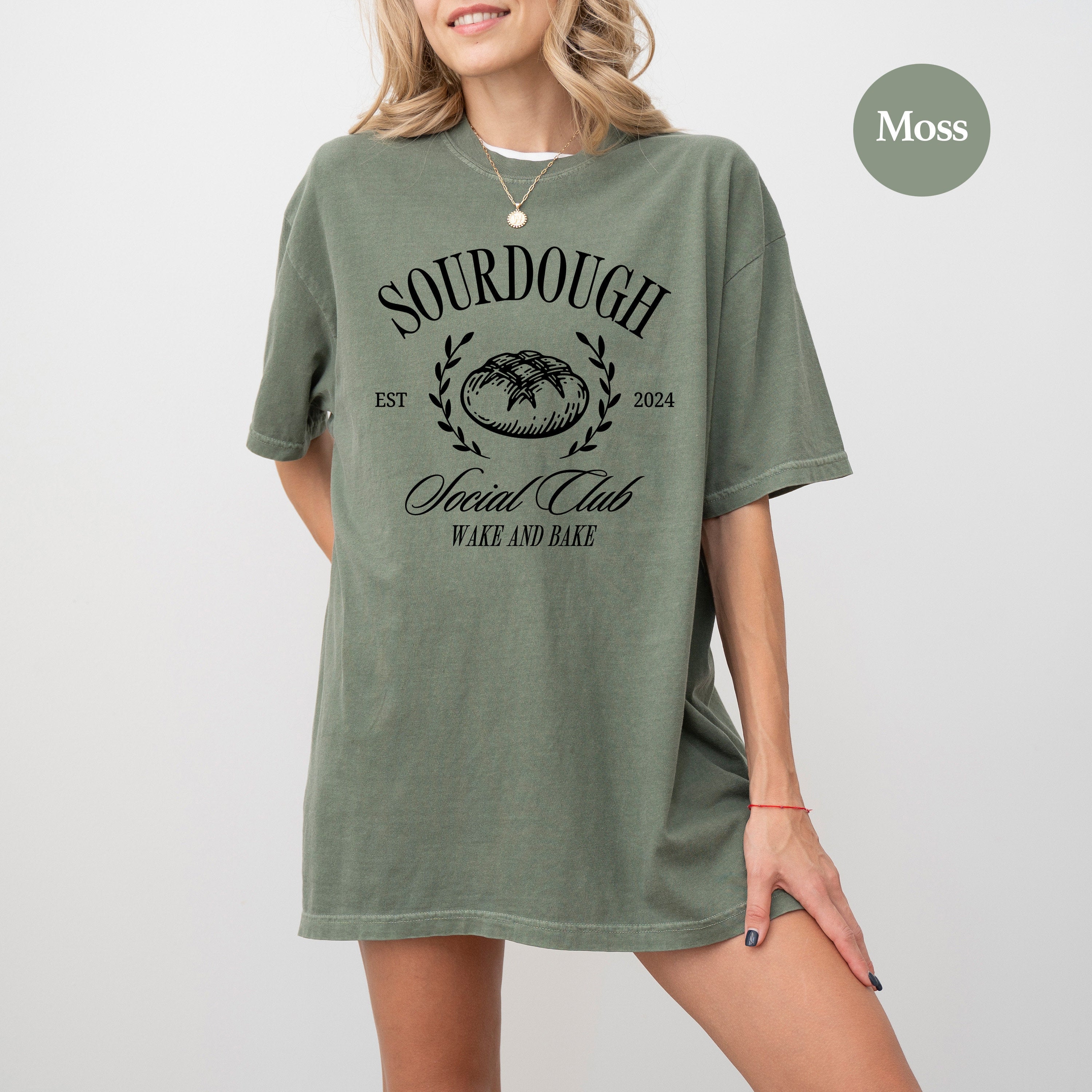 Retro Sourdough Social Club Comfort Colors Shirt, Sourdough Baking Lovers T-Shirt, Sourdough Shirt, Cute Graphic Tee, Sourdough Graphic T