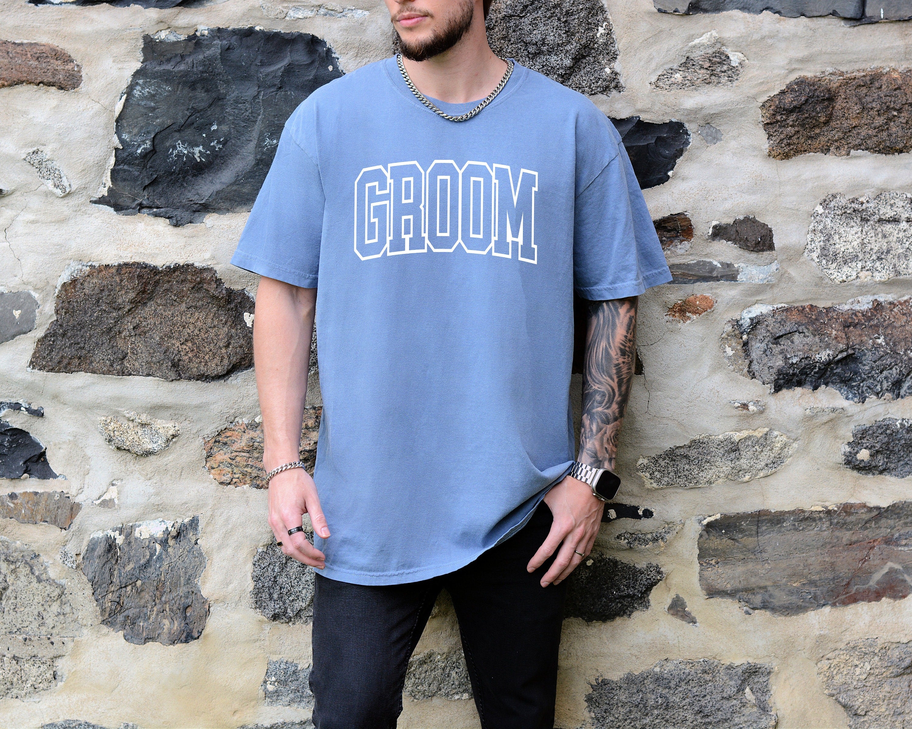 Retro Groom Comfort Colors Shirt Varsity T Vintage Graphic Tee, Bachelor Party Shirts, Newly Wed Shirt TShirt Bach Trip Tshirt