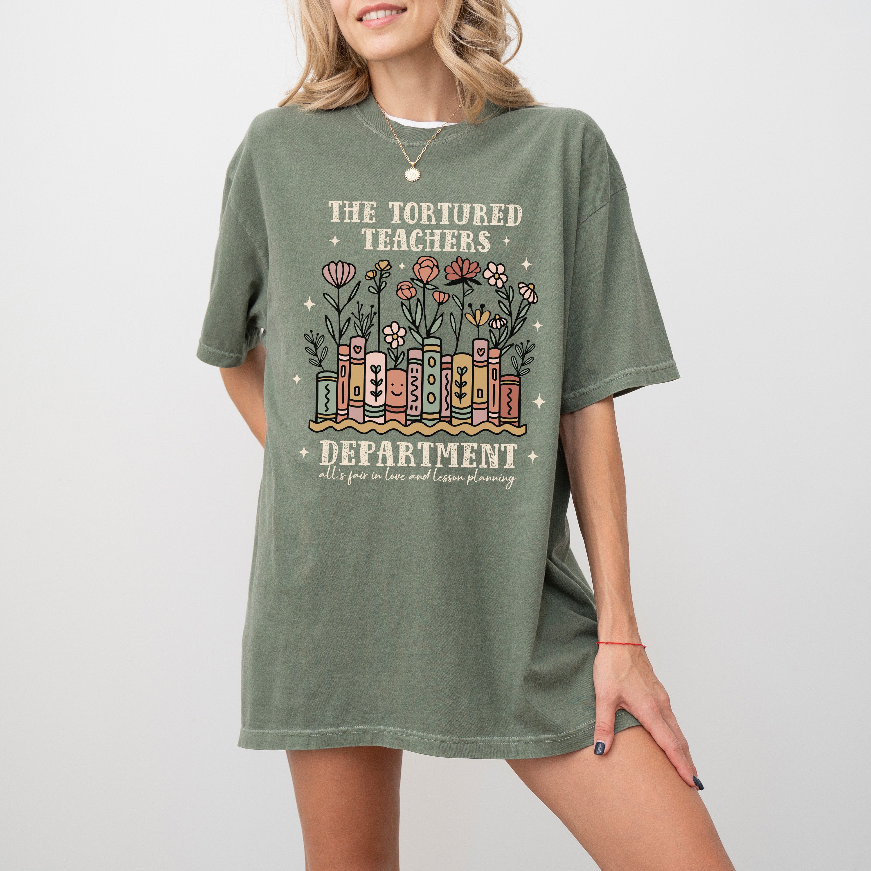 Comfort Colors Shirt The Tortured Teachers Department, Teachers Design T Shirt, Reading, Flowers T, School