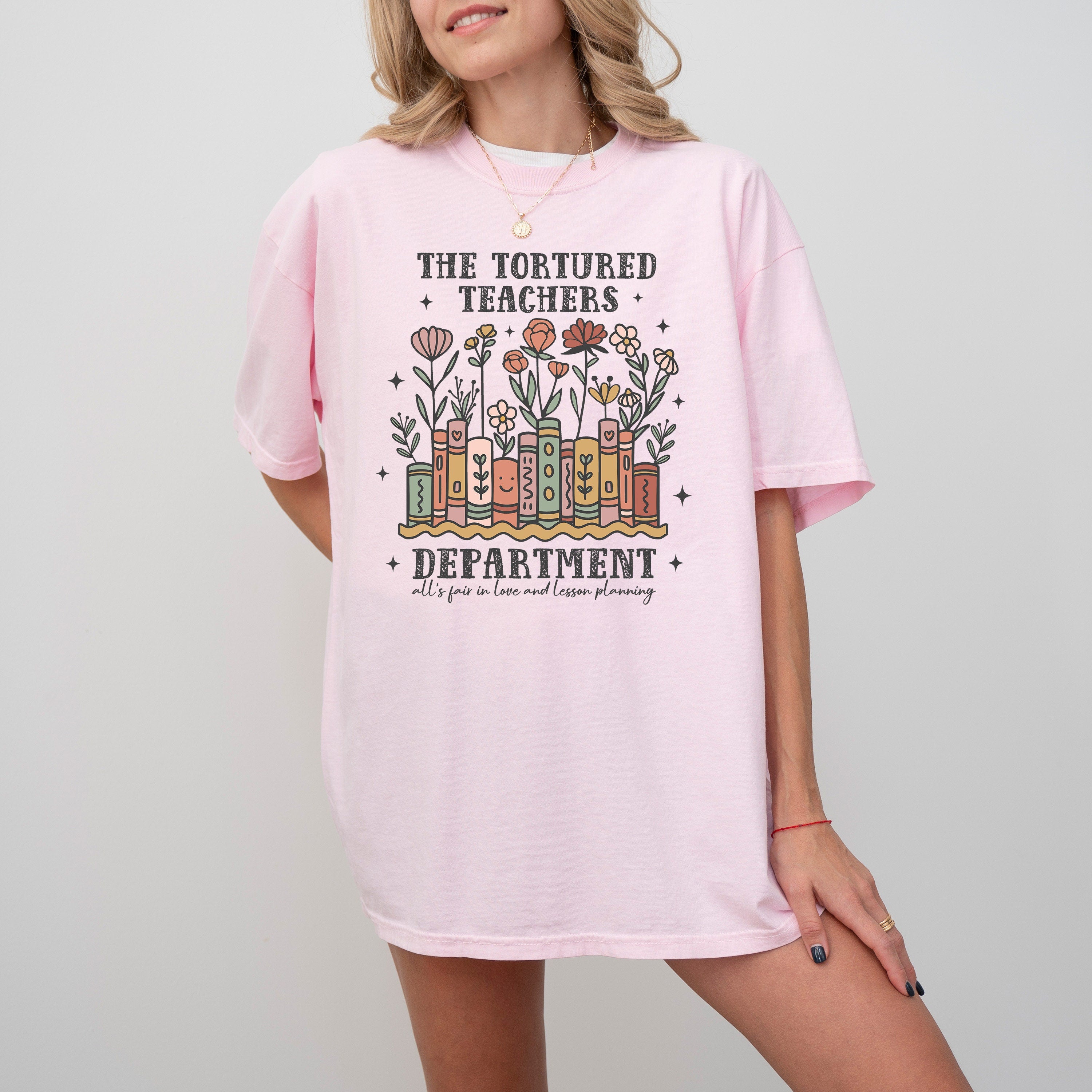 Comfort Colors Shirt Retro Tortured Teachers Department, Teachers Design T Shirt, Reading, Flowers T, School