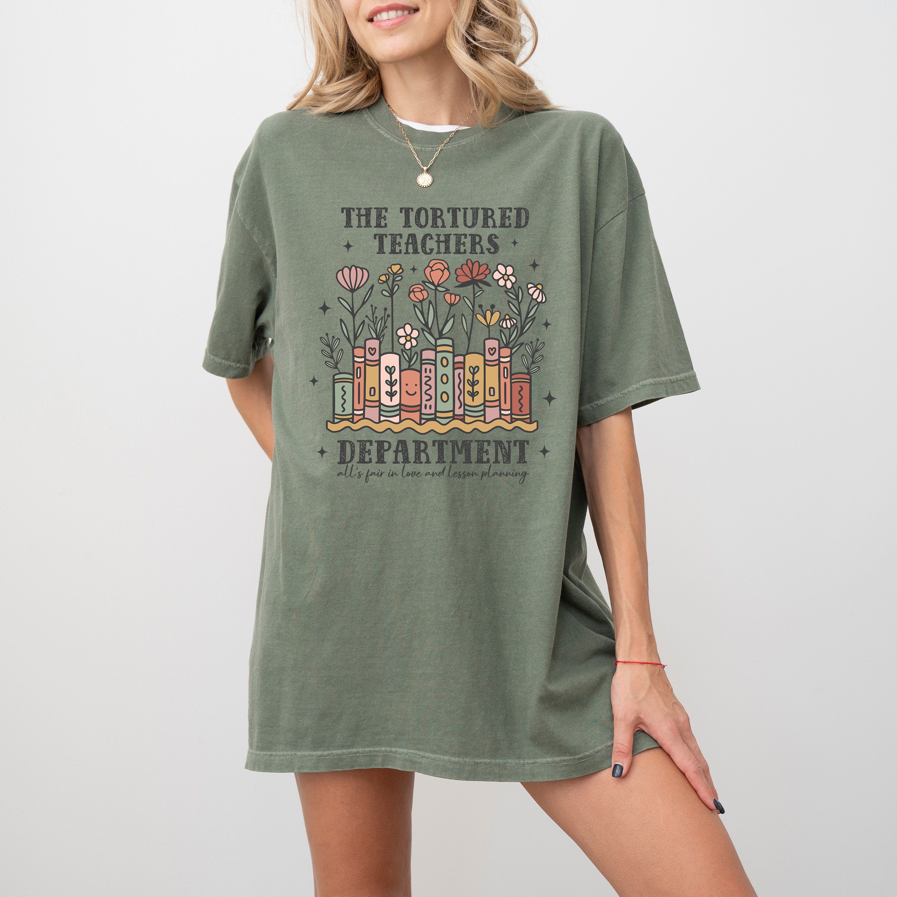 Comfort Colors Shirt Retro Tortured Teachers Department, Teachers Design T Shirt, Reading, Flowers T, School