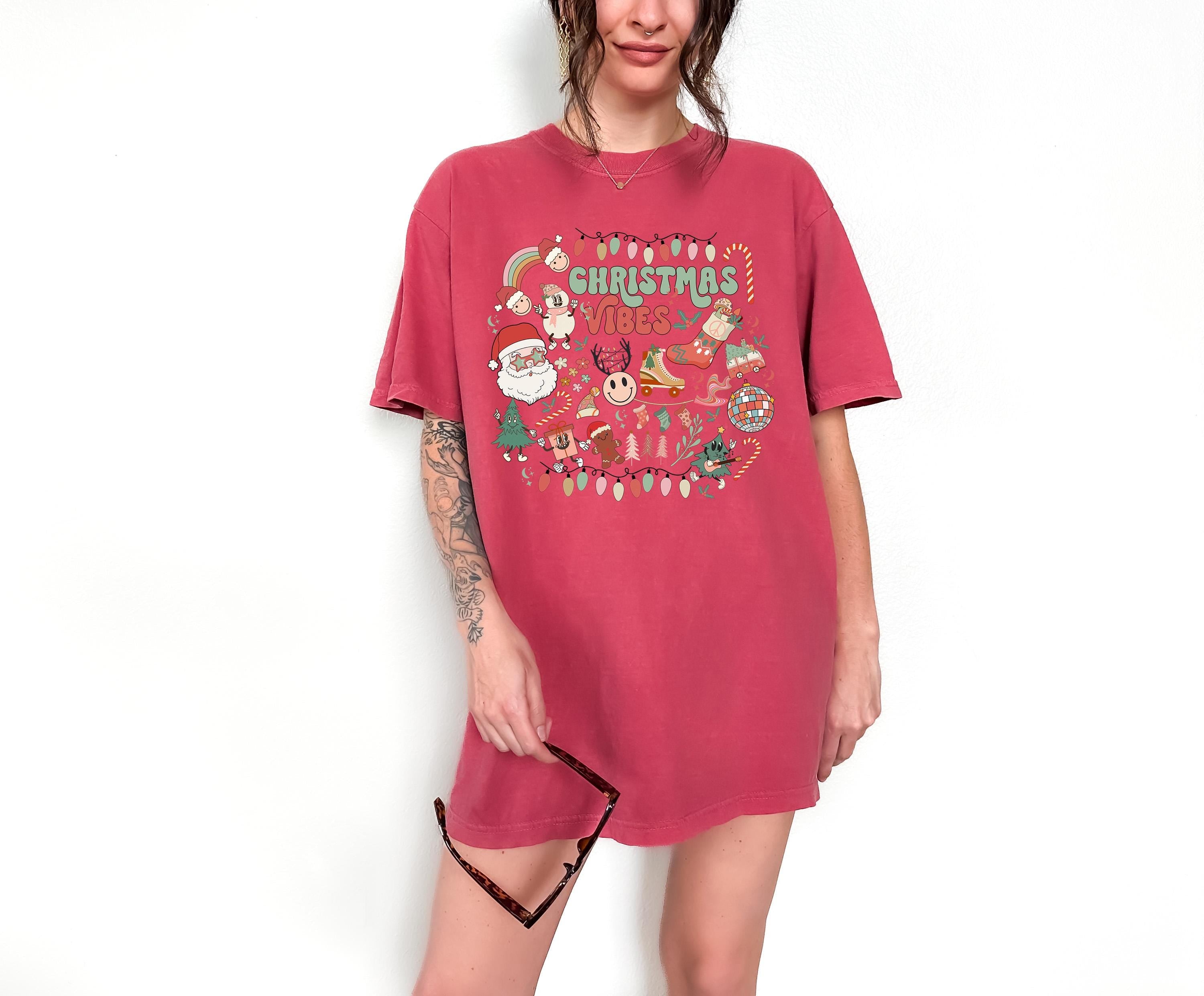 Christmas Collage Comfort Colors Shirt, Santa T Shirt, Vintage Christmas Tree Shirt, Retro Holiday Shirt, 2024 Christmas T Shirt Design