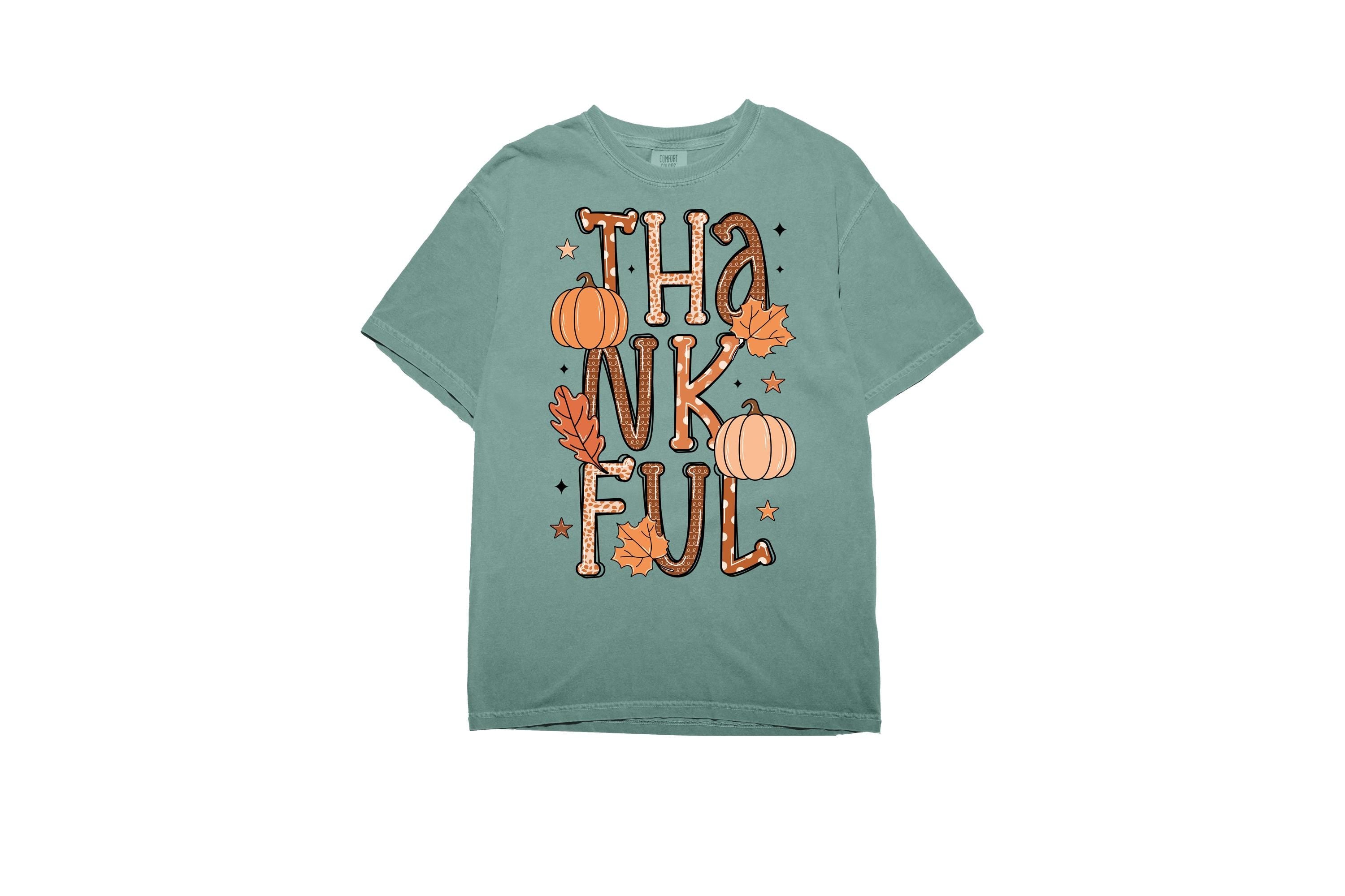 Thankful Comfort Colors T Shirt, Thanksgiving Tshirt, Halloween shirt, Autumn Tee, Fall Tee, Thankful Grateful shirt, Pumpkin Shirt