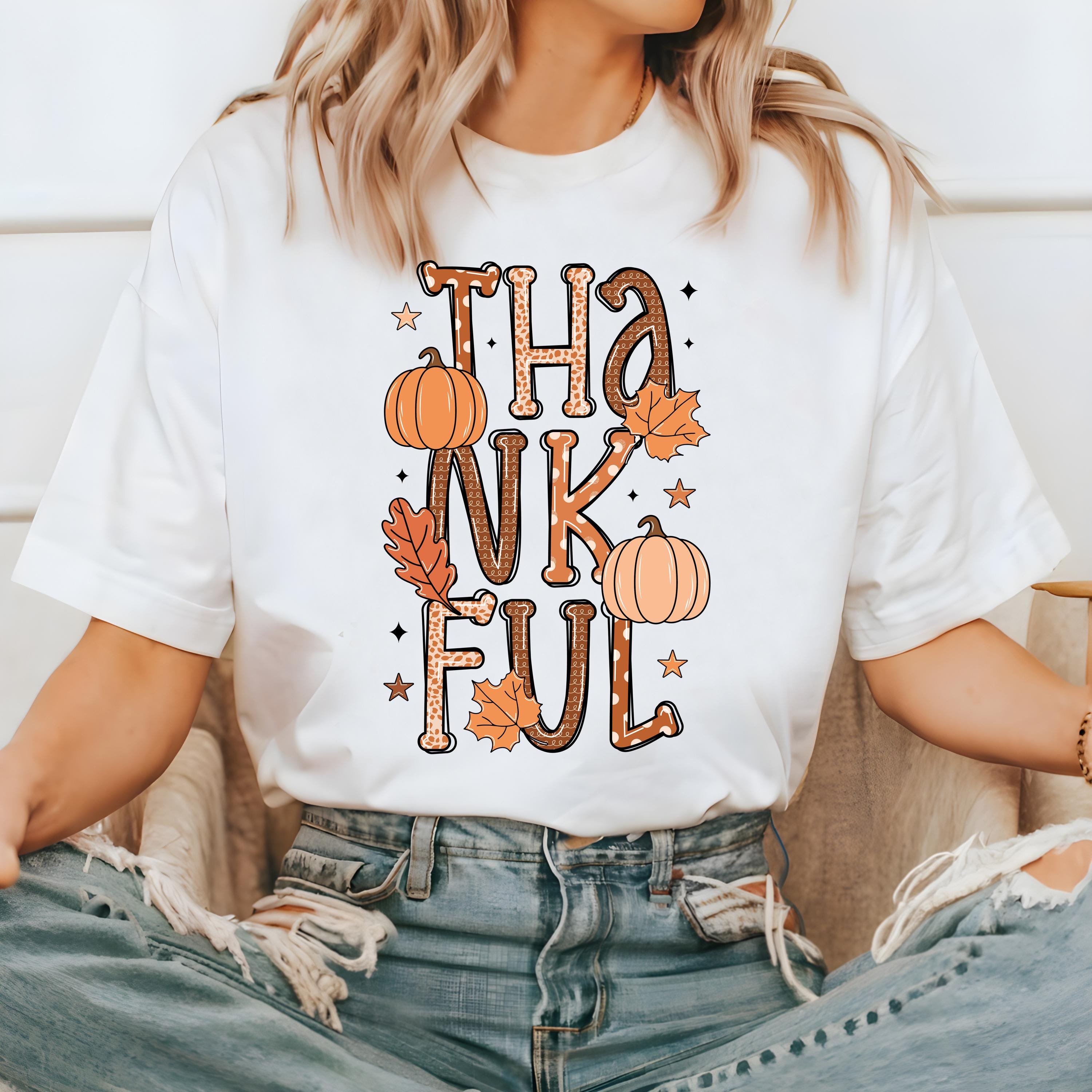 Thankful Comfort Colors T Shirt, Thanksgiving Tshirt, Halloween shirt, Autumn Tee, Fall Tee, Thankful Grateful shirt, Pumpkin Shirt