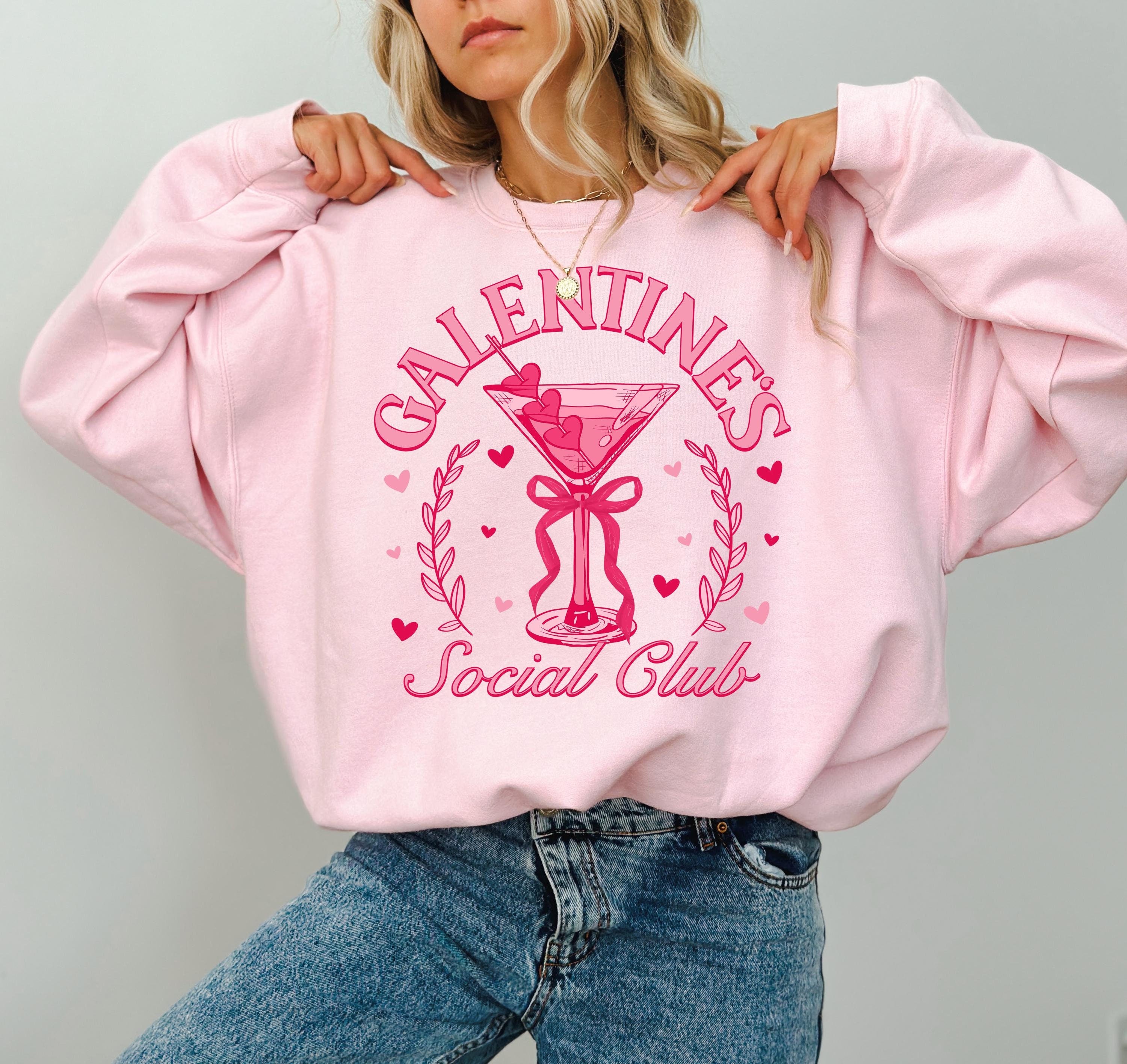 Galentine's Social Club Valentine's Day Crewneck, Retro Valentines Sweatshirt, Valentines Day TShirt, Galentine's Day Pullover,