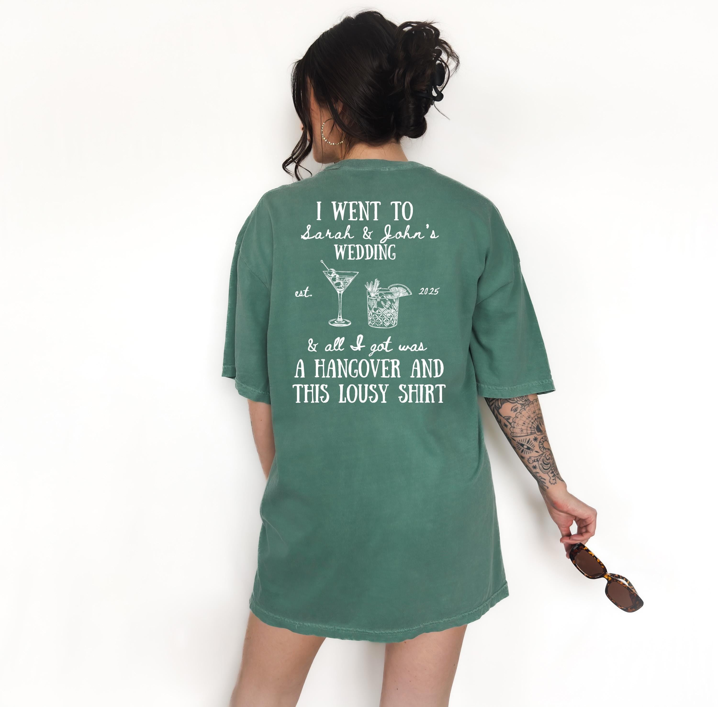 Funny Personalized Wedding Favor T-shirt, Bridal Party Shirts, Comfort Colors T Custom Shirt I went to Wedding and all I Got Was This Shirt