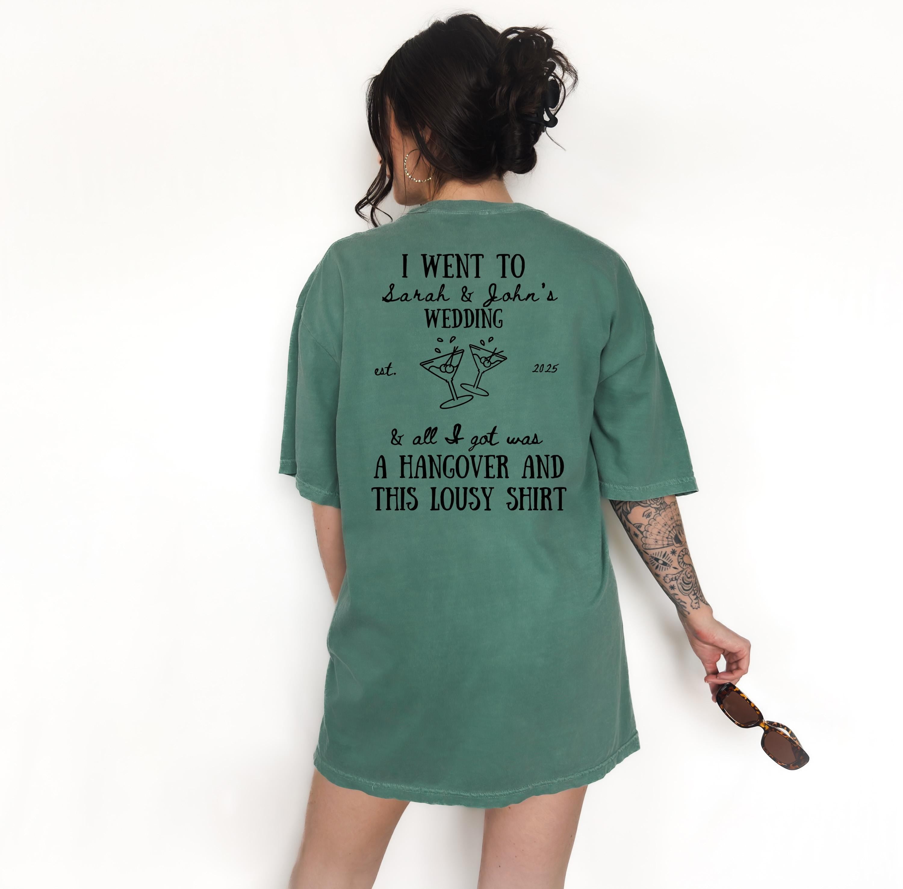 Funny Custom Wedding Favor T-shirt, Bridal Party Shirts, Comfort Colors T Personalized Shirt I Went to Wedding and all I Got Was This Shirt