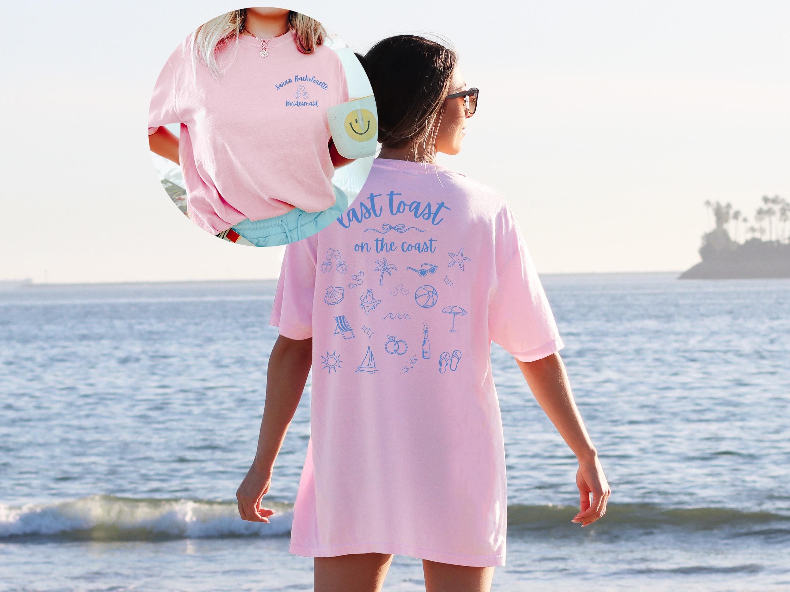 Last Toast On The Coast Custom Bachelorette Comfort Colors Tshirt, Personalized Collage Bach Trip Shirts, Bridal Party Shirt, Hen Night