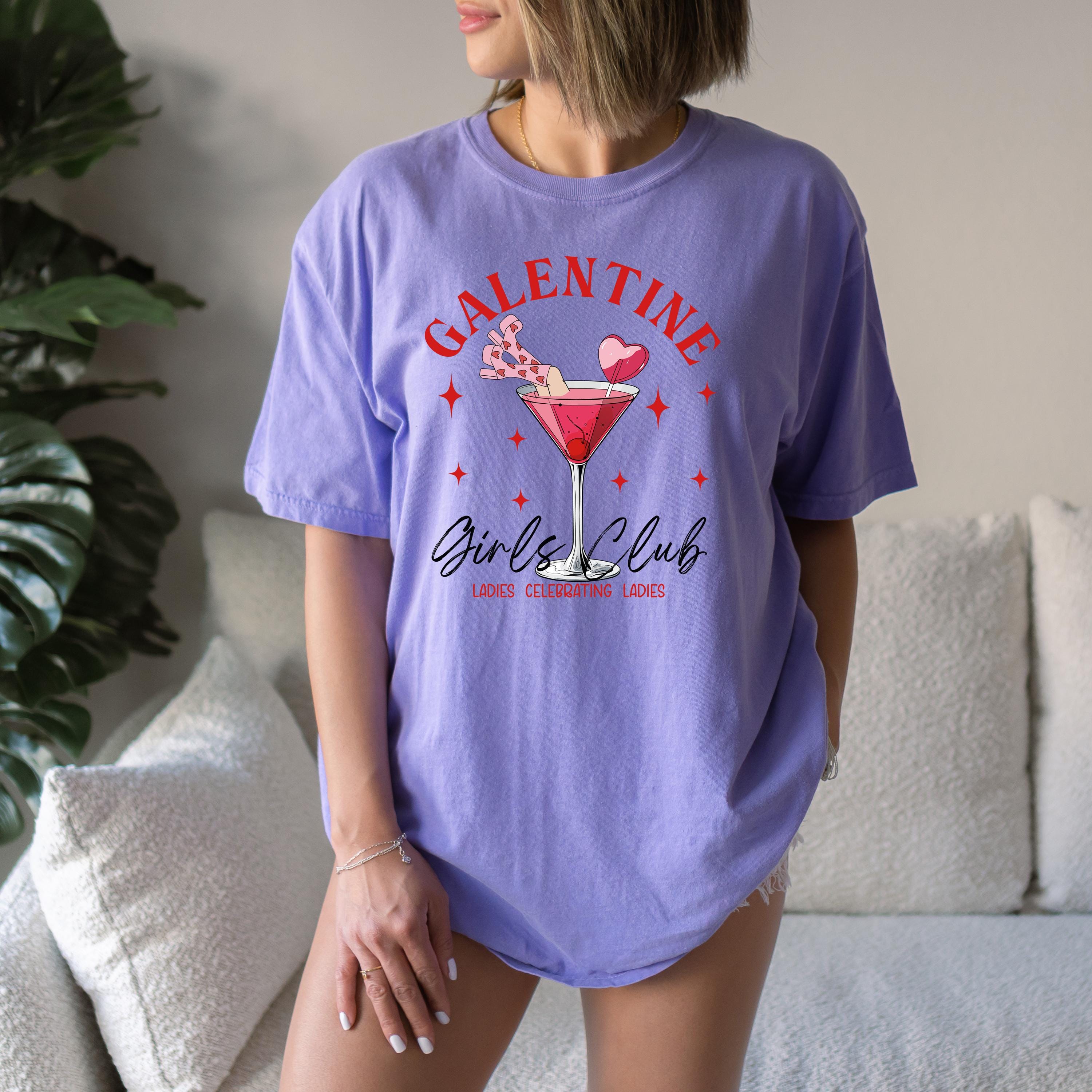 Galentine Girls Club Valentine's Day Comfort Colors TShirt, Cute Valentine Shirt, Galentine's Day 2025, Trendy, Girls Celebrating Girls