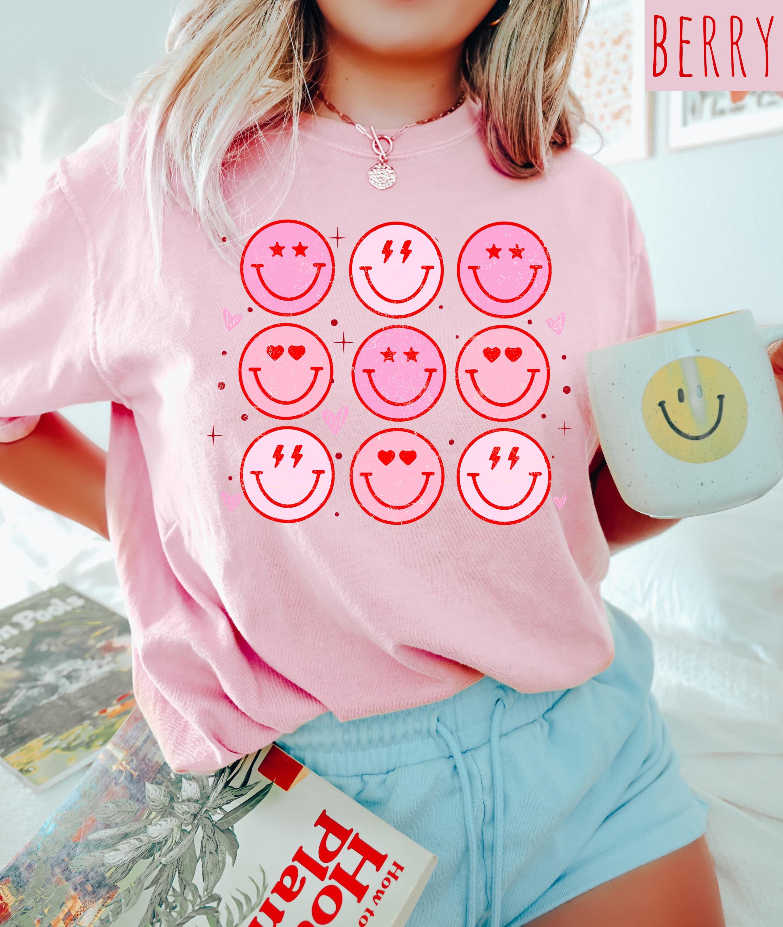 Valentine's Day Smile Comfort Colors Shirt, Cute Pink Valentine Shirt, Valentine's Design, Galentine's Day 2025, Vday Tshirt,