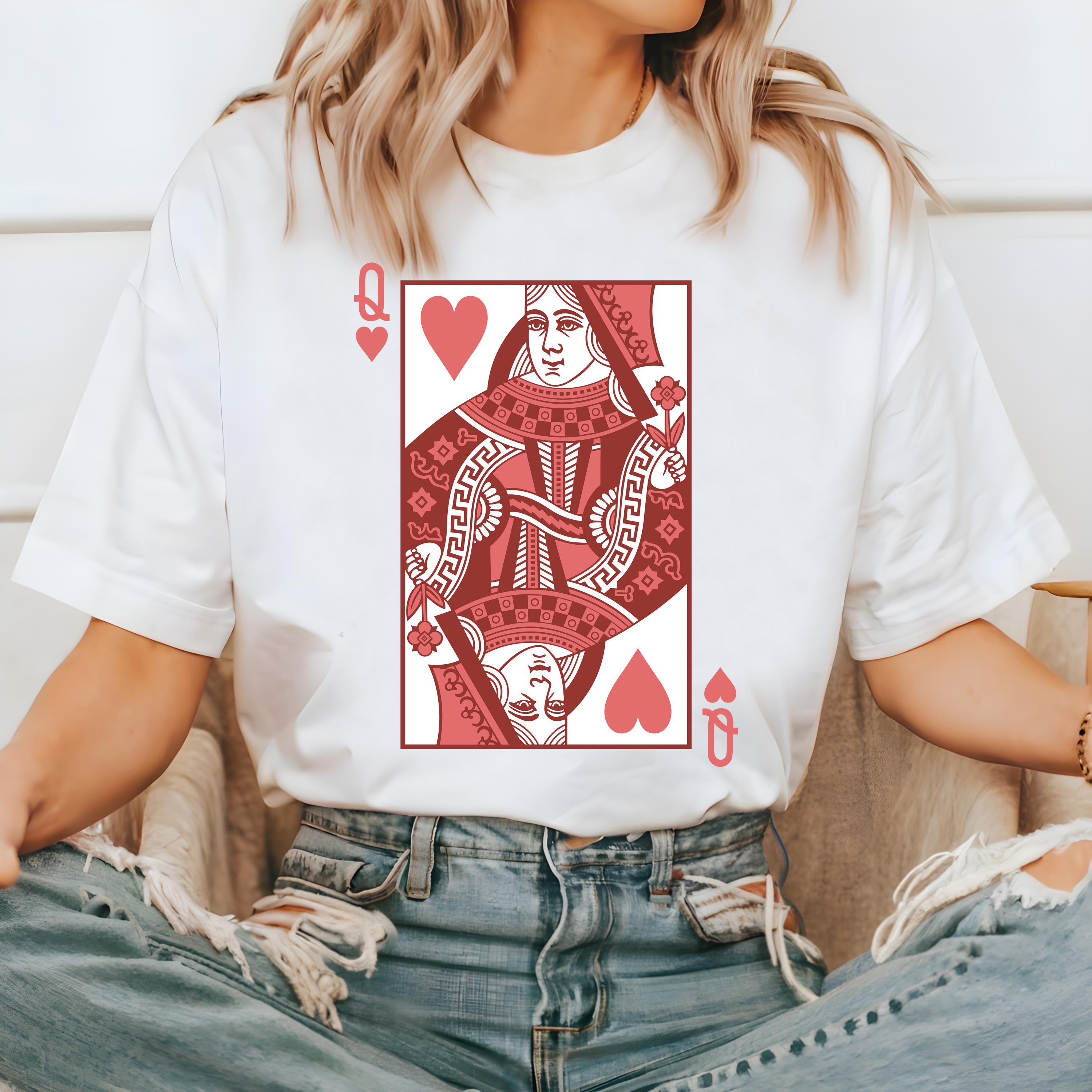 Queen of Hearts Valentine's Day Comfort Colors Shirt, Cute Red Queen Valentine Shirt, Retro Red Hearts Design, Galentine's Day Tshirt