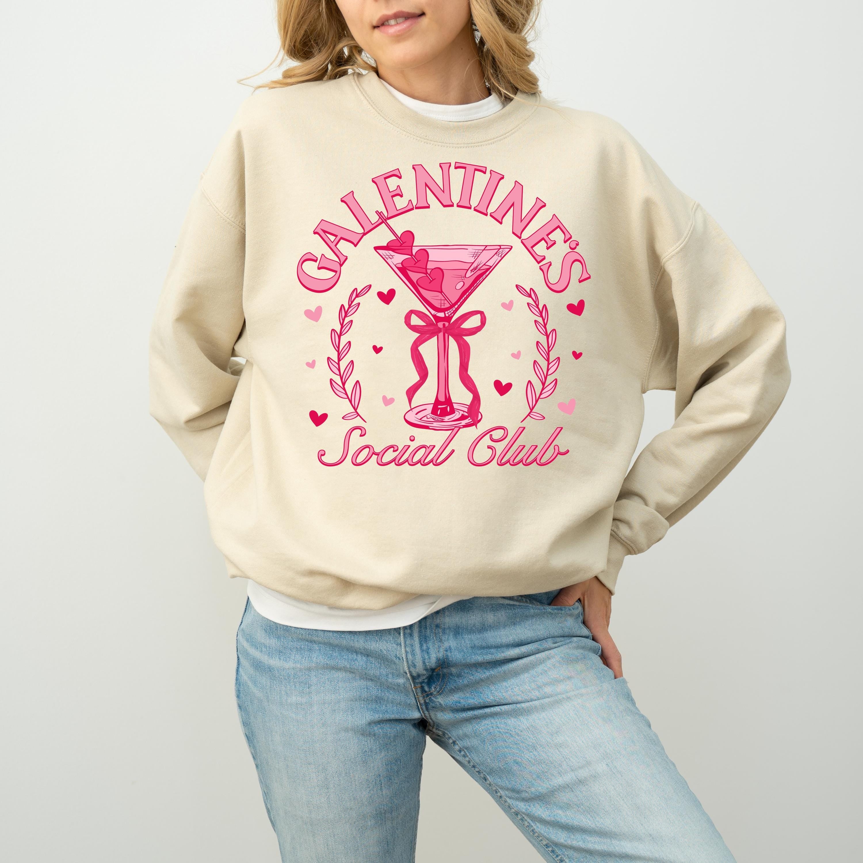 Galentine's Social Club Valentine's Day Crewneck, Retro Valentines Sweatshirt, Valentines Day TShirt, Galentine's Day Pullover,
