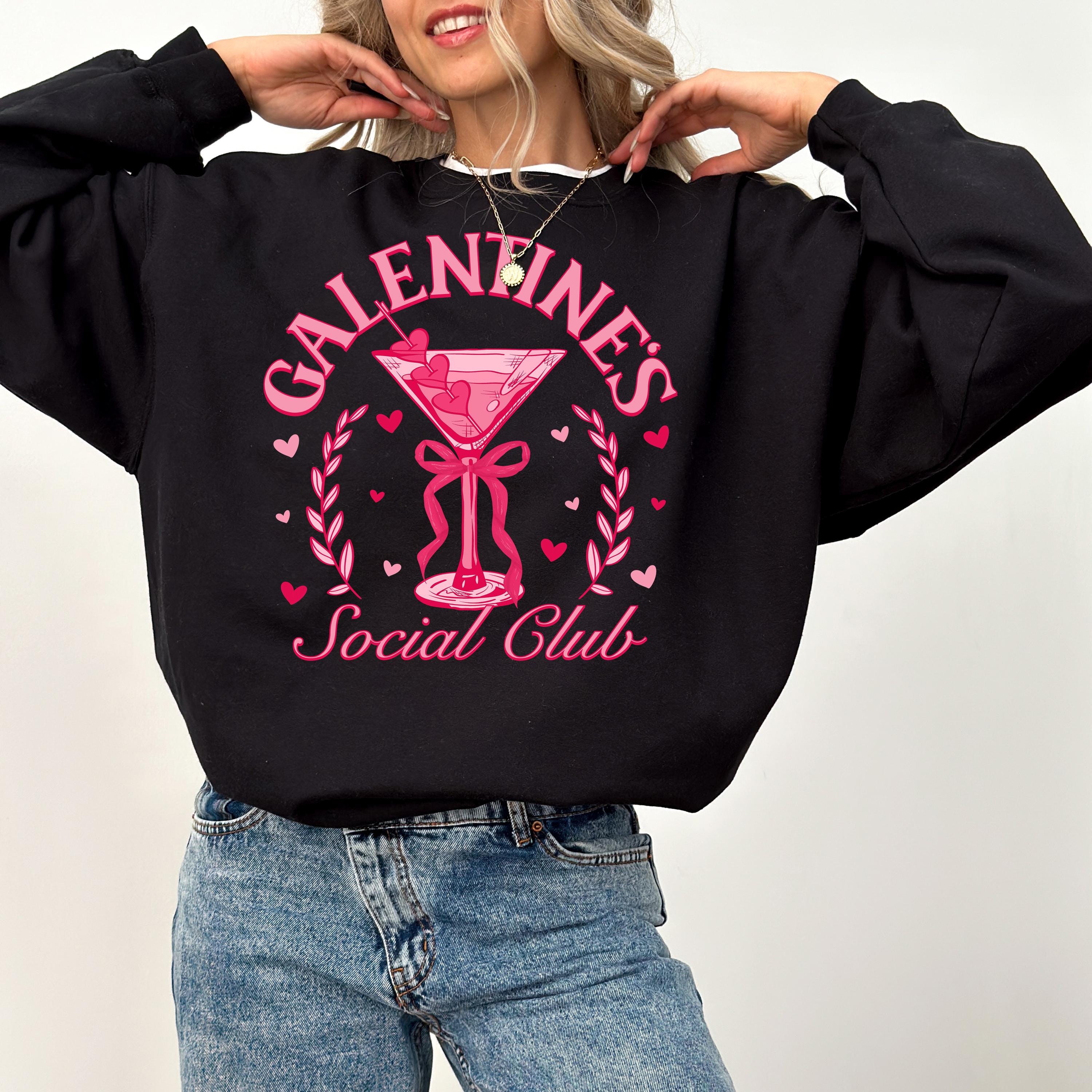 Galentine's Social Club Valentine's Day Crewneck, Retro Valentines Sweatshirt, Valentines Day TShirt, Galentine's Day Pullover,