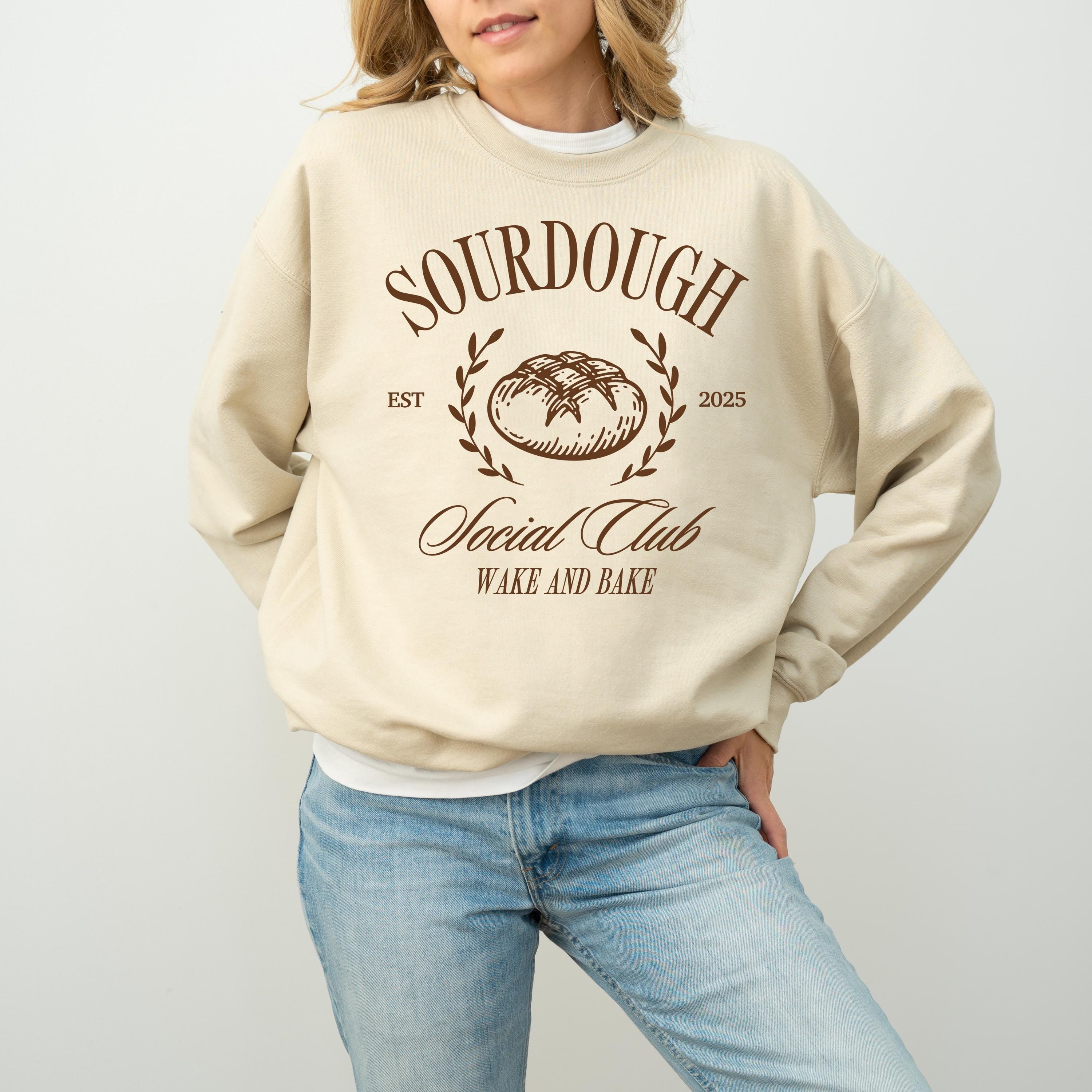 2025 Cute Sourdough Social Club Crewneck, Sourdough Lovers Sweater, Baking Pullover, Retro Sourdough Sweatshirt, Sourdough maker