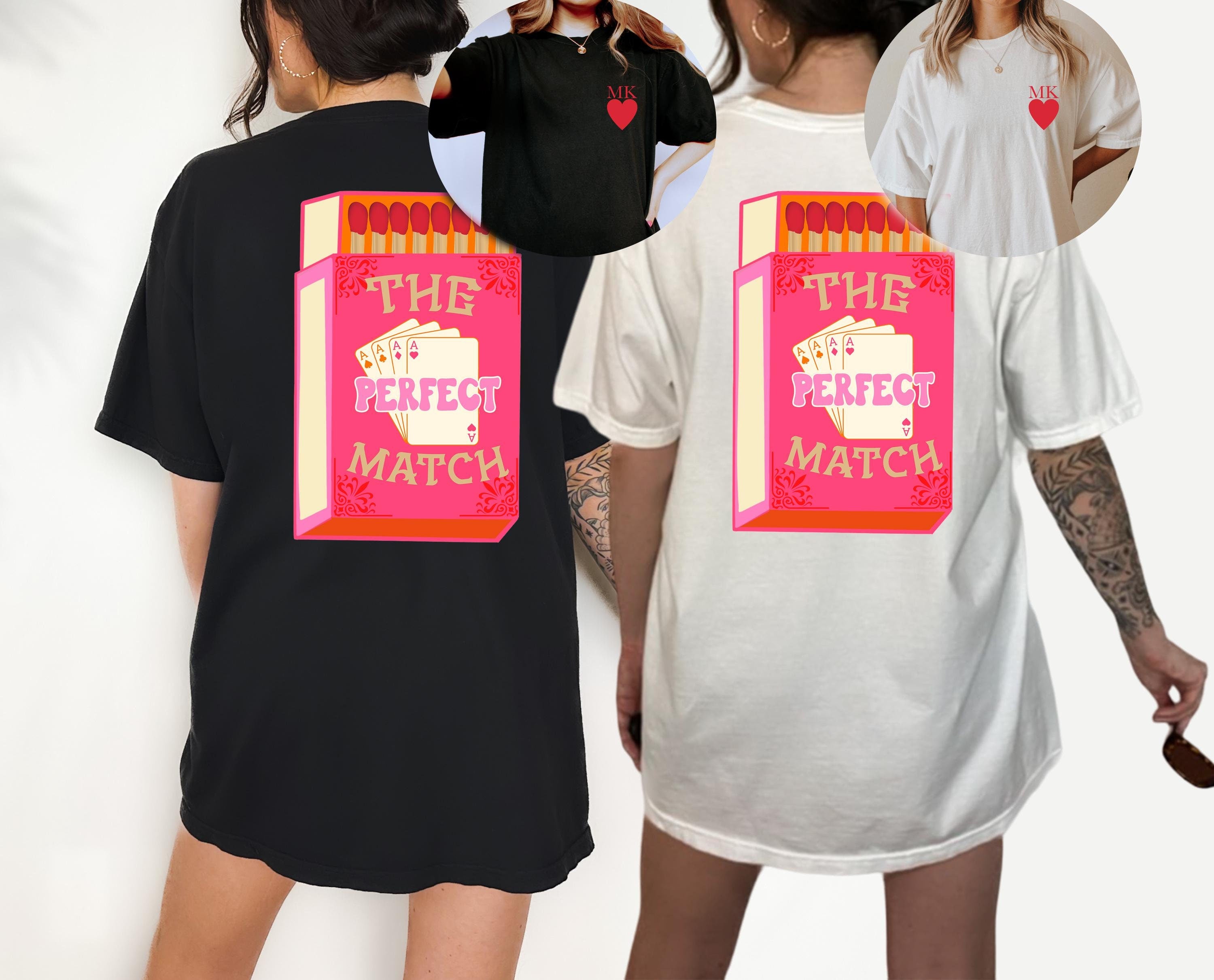 The Perfect Match Custom Comfort Colors Tee, Bachelorette Party Shirts, Lets Get Lit Shirts, Retro Graphic Tee, Bridal Party
