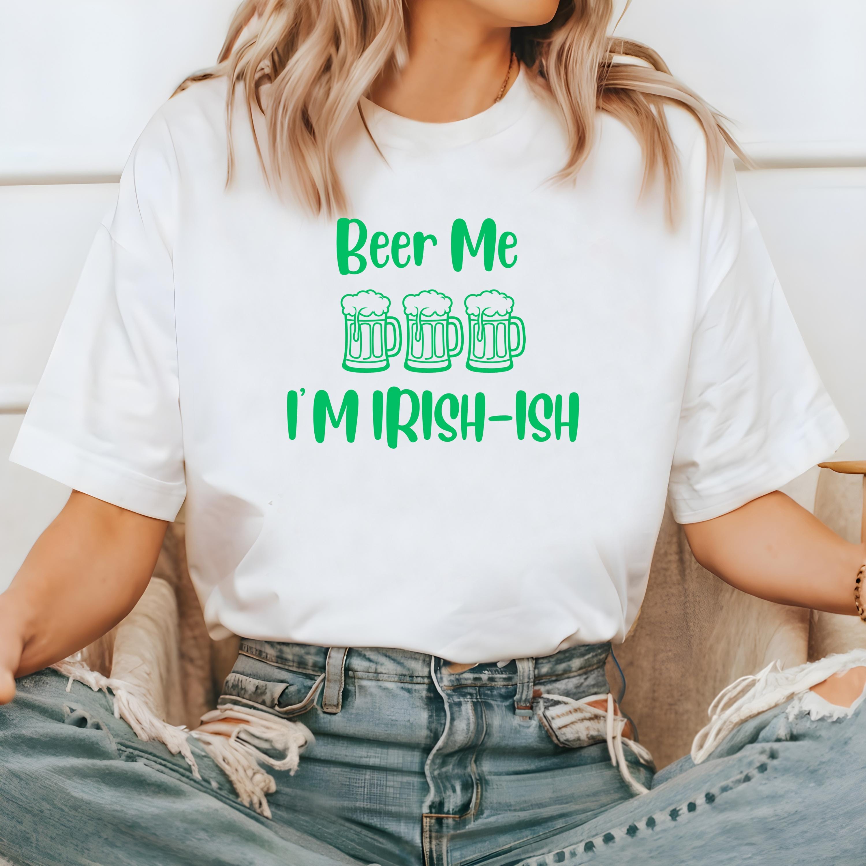Beer Me I'm Irish Green Beer Day St Patty's Day Comfort Colors Shirt Vintage St Patricks Day T St Paddy's Day Four Leaf Clover Shirt Lucky
