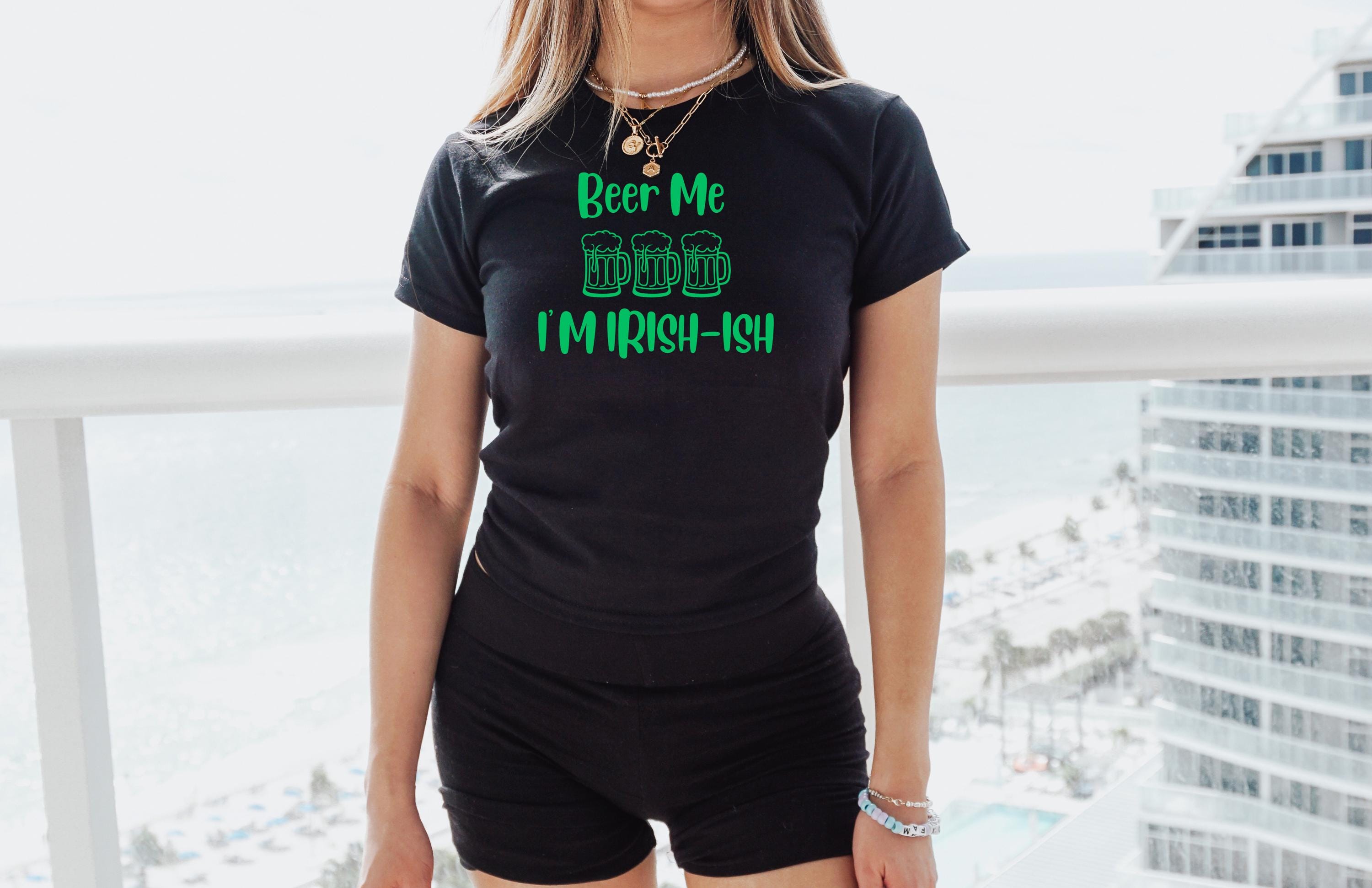 Beer Me I'm Irish-ish Baby Tee, Four Green Beer Day Shirt, St Paddys Tee, St Pattys Day, y2k tee, 90s baby tee, Funny St Patricks Day Crop