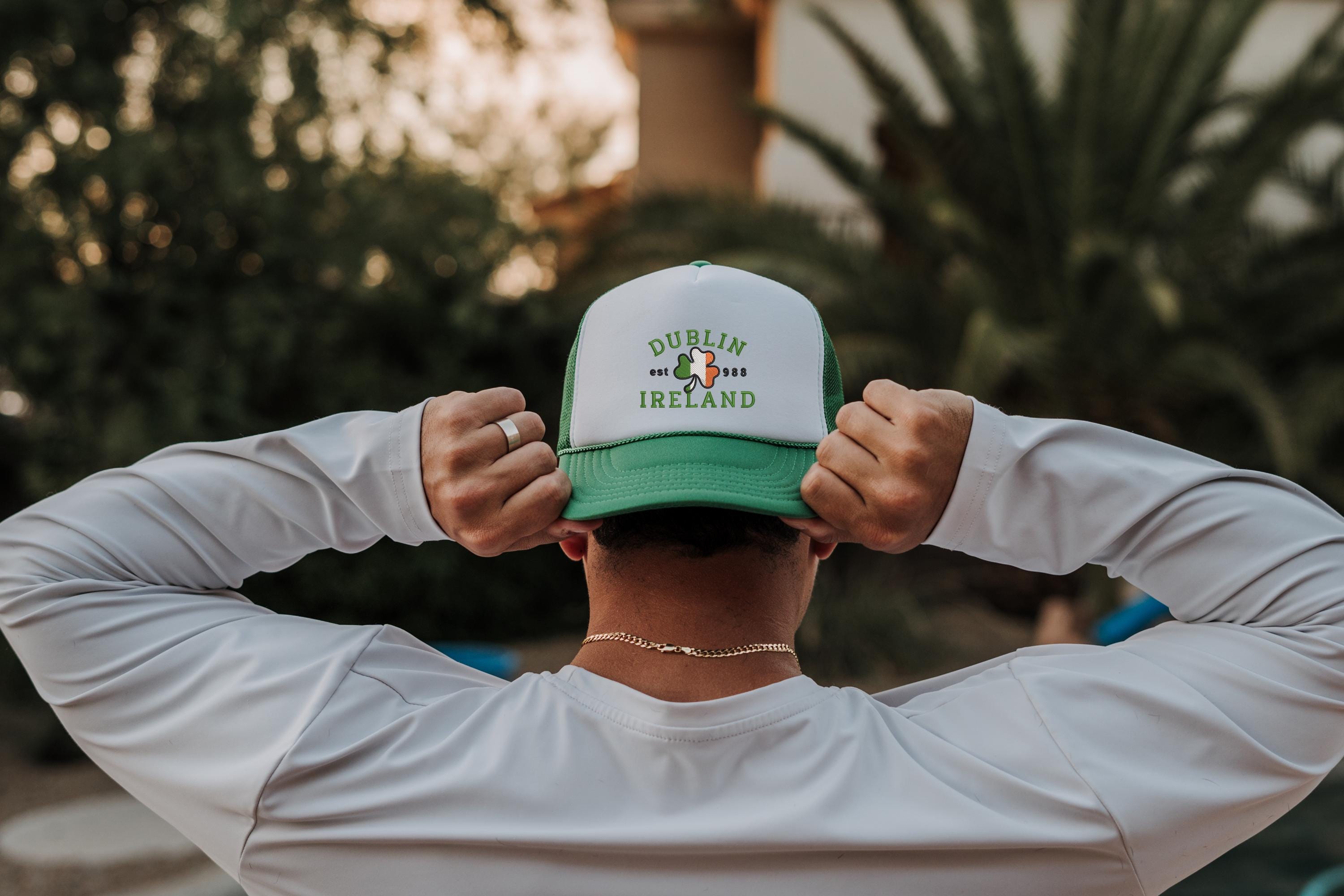 Dublin Ireland St Patty's Day Embroidered Rope, St Patrick's Day Foam Hat, Lucky St Patricks Day, Snapback Adjustable Hat, Mens and Womens