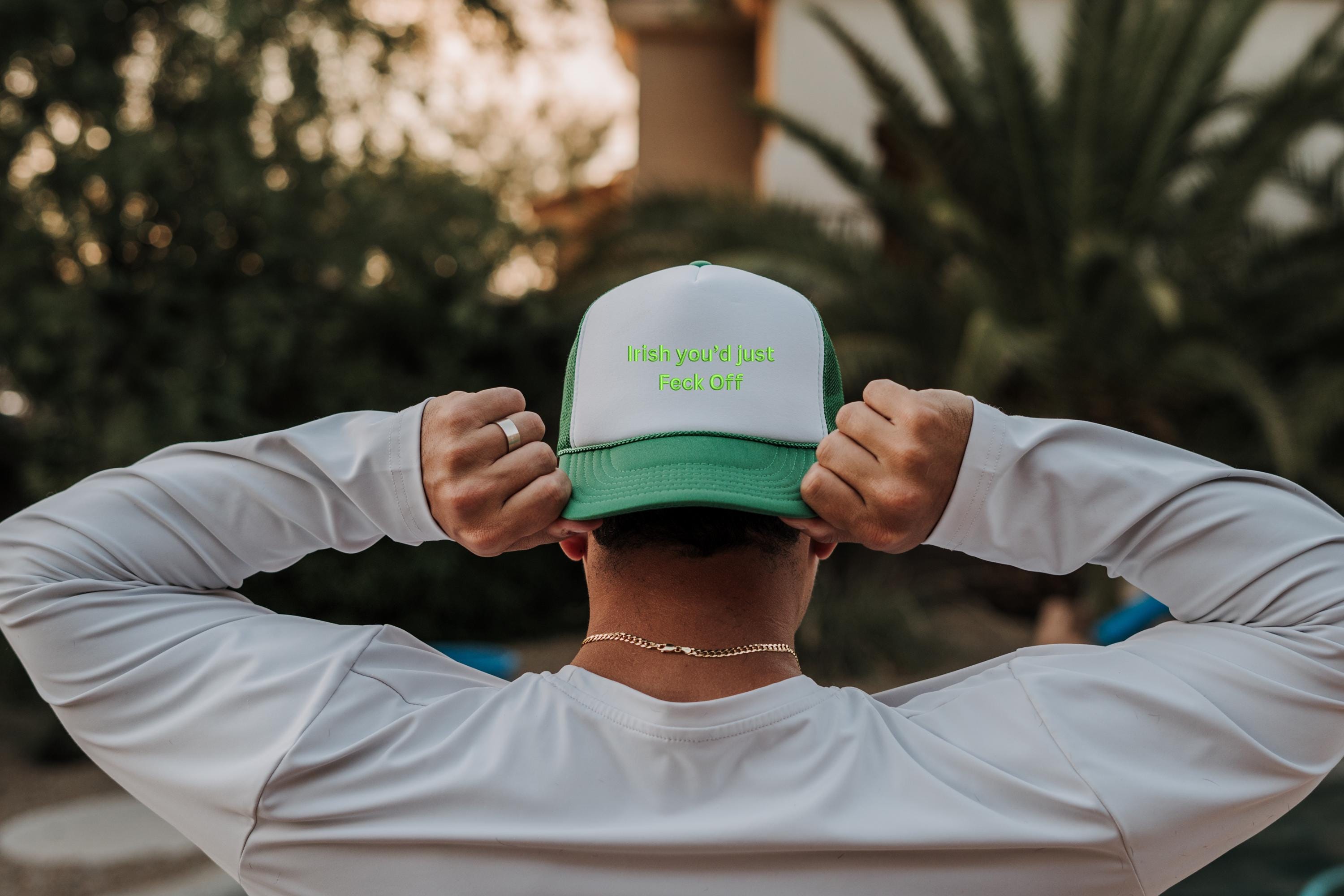 I wish you would Feck off Embroidered Hat, St Patty's Day Embroidered Rope Hat,St Patrick's Day Snapback Adjustable Hat, Mens and Womens Hat