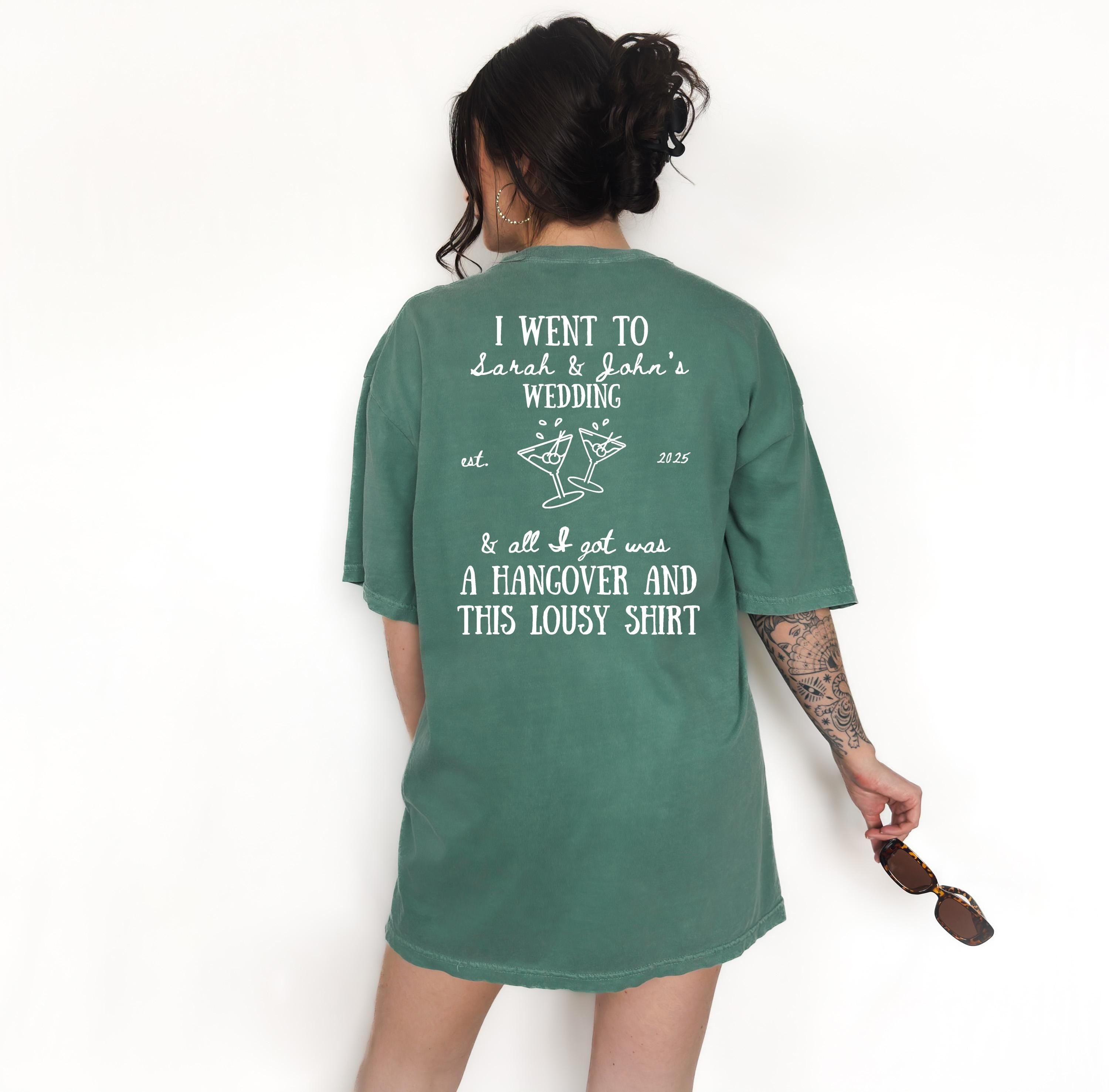 Funny Custom Wedding Favor T-shirt, Bridal Party Shirts, Comfort Colors T Personalized Shirt I went to Wedding and all I Got Was This Shirt