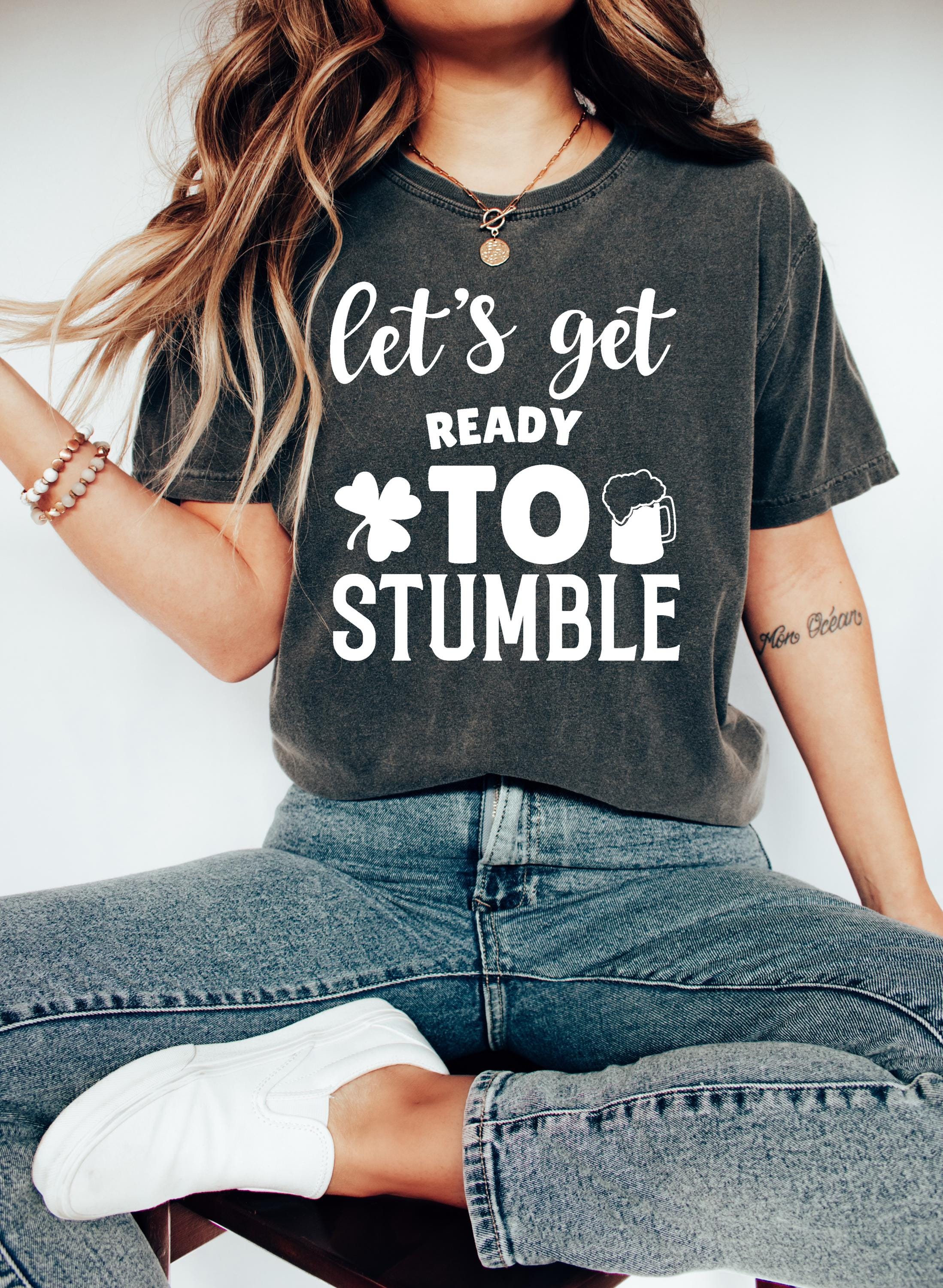 Funny St Patty's Day Comfort Colors Shirt, Lets Get Ready To Stumble St Patricks Day T, St Paddy's Day Four Leaf Clover Shirt, Lucky T Shirt