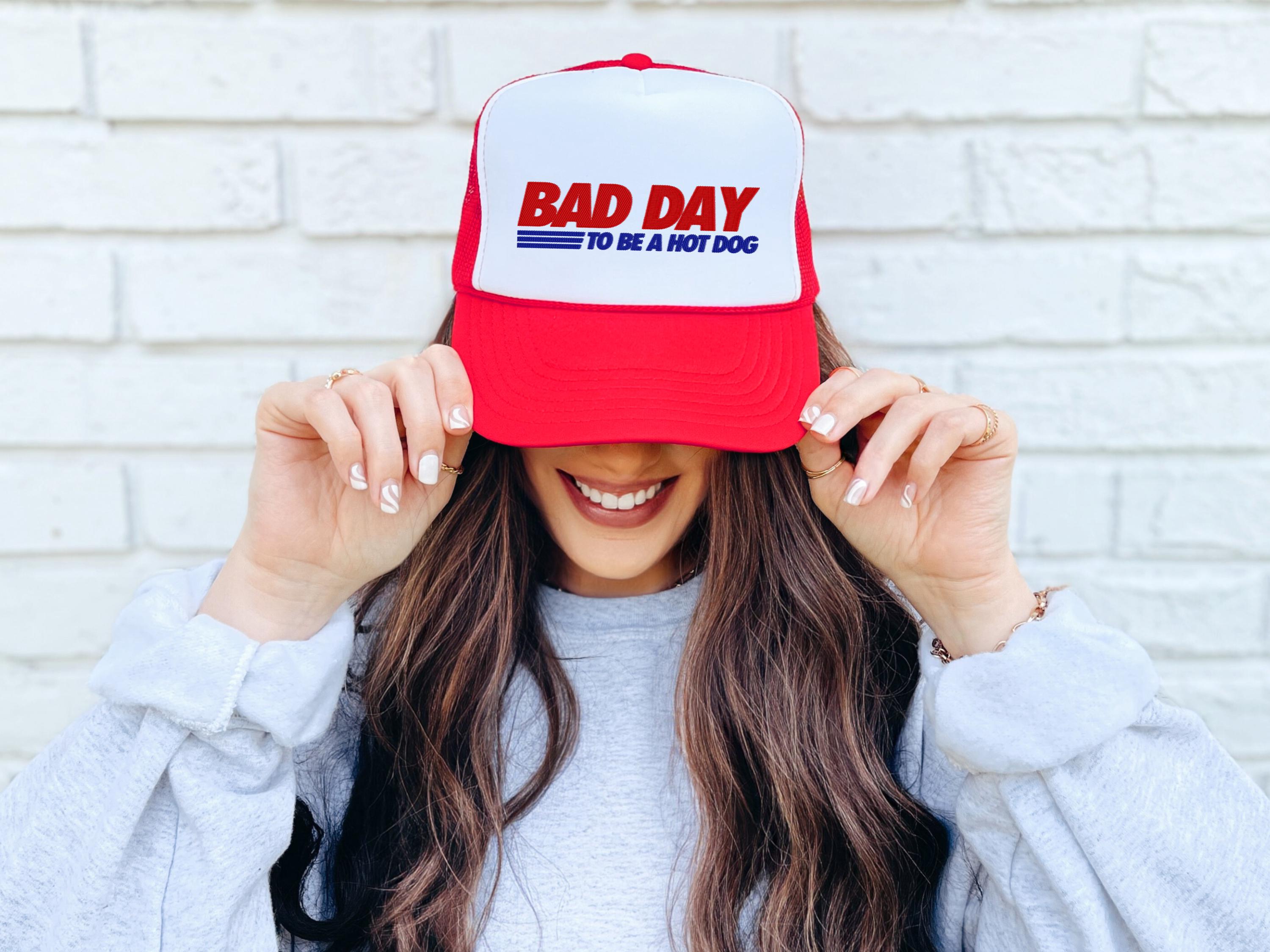 Embroidered Rope Hat Bad Day To Be A Hot Dog July 4th,America ,Fourth of July Hat,July 4th embroidery, Snapback Adjustable, Mens and Womens