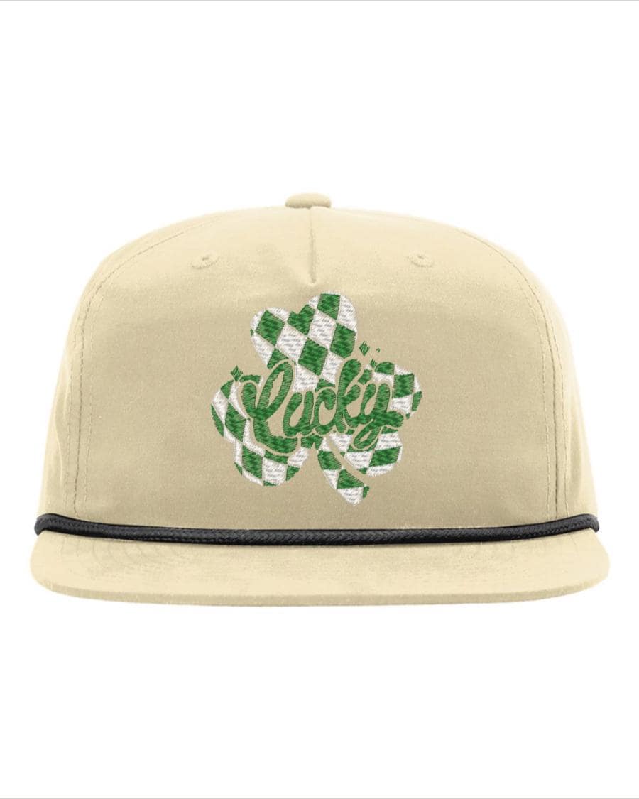 St Pattys Day Embroidered Rope Hat, Lucky St patricks day hat, Snapback adjustable hat, Mens and Womens