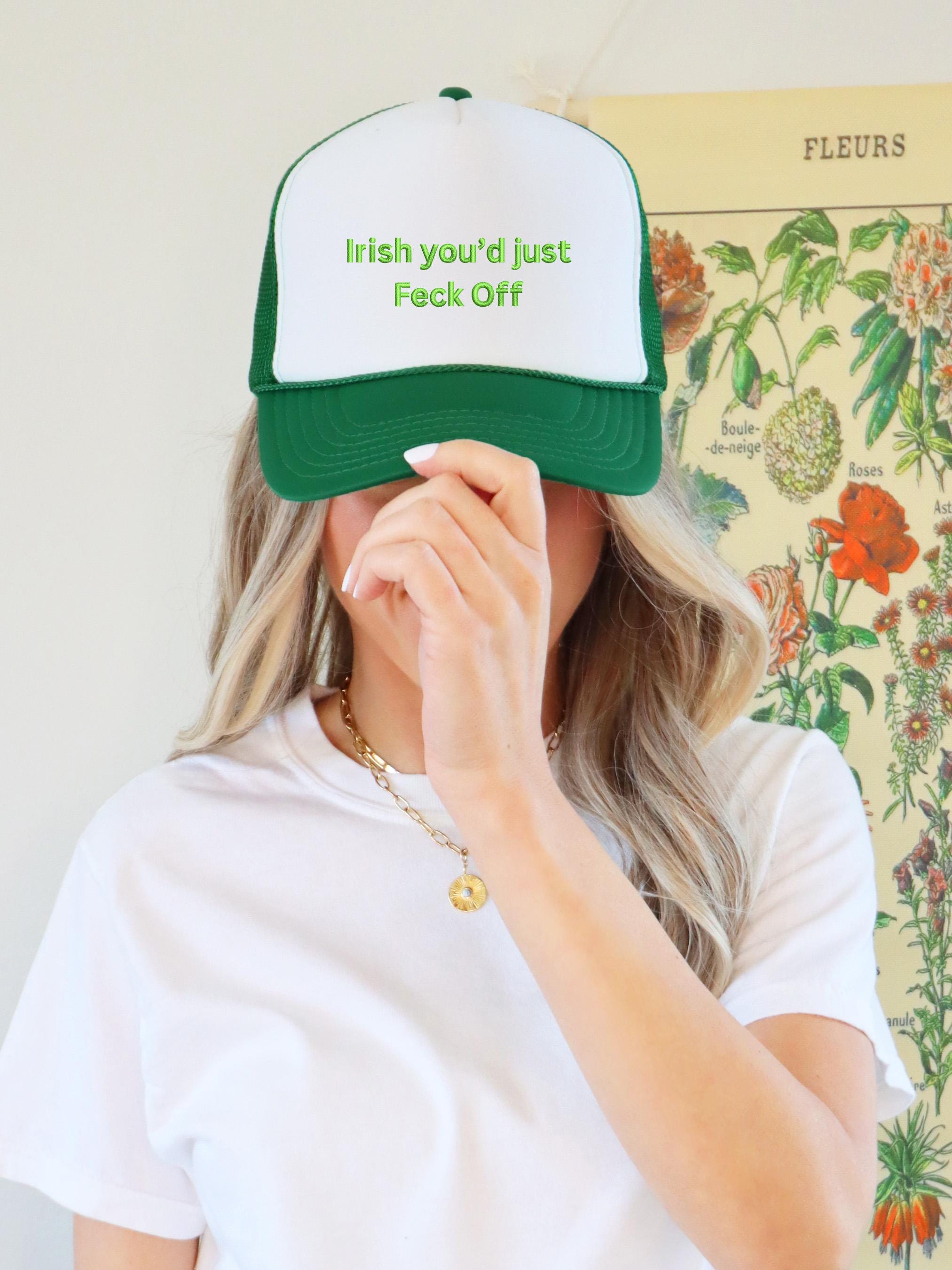 I wish you would Feck off Embroidered Hat, St Patty's Day Embroidered Rope Hat,St Patrick's Day Snapback Adjustable Hat, Mens and Womens Hat