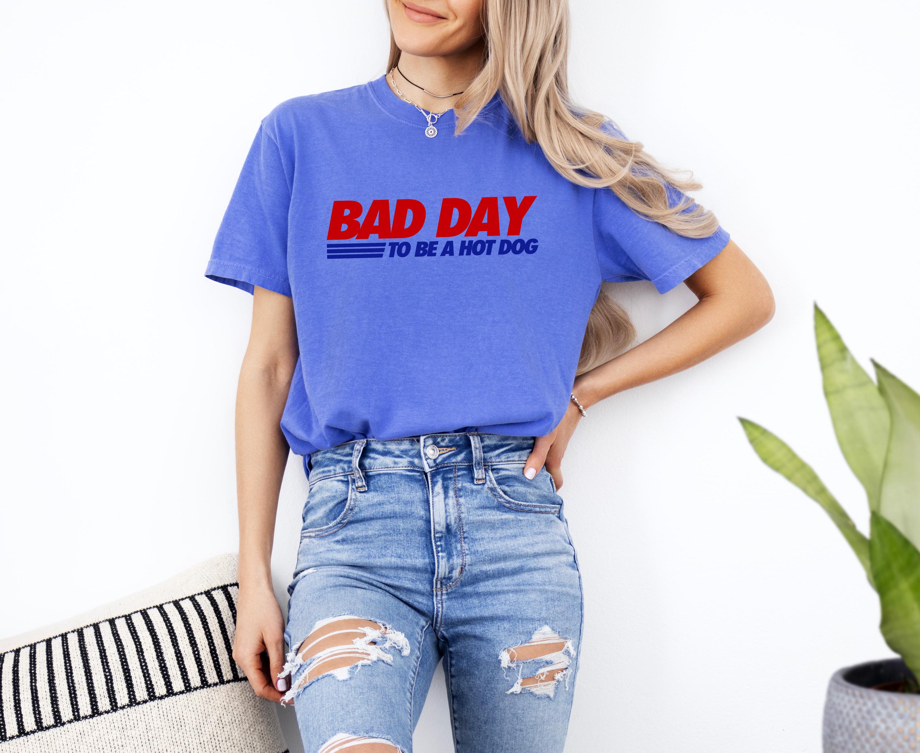 Bad Day To Be a Hot Dog Comfort Colors shirt, 4th of July tee, Retro funny fourth shirt, Womens 4th of July shirt, Hot dog lover Shirt